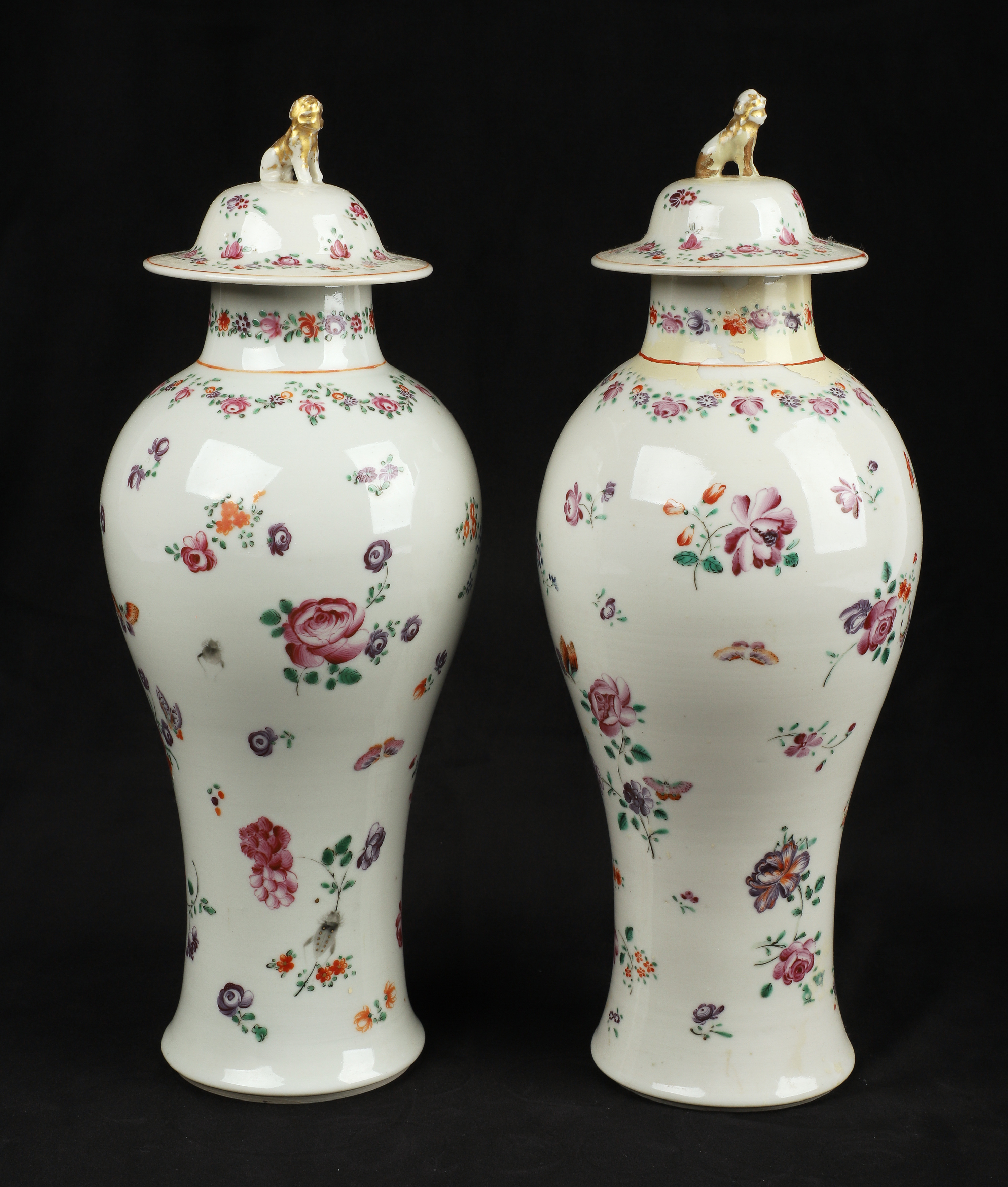 Pair of Chinese export porcelain