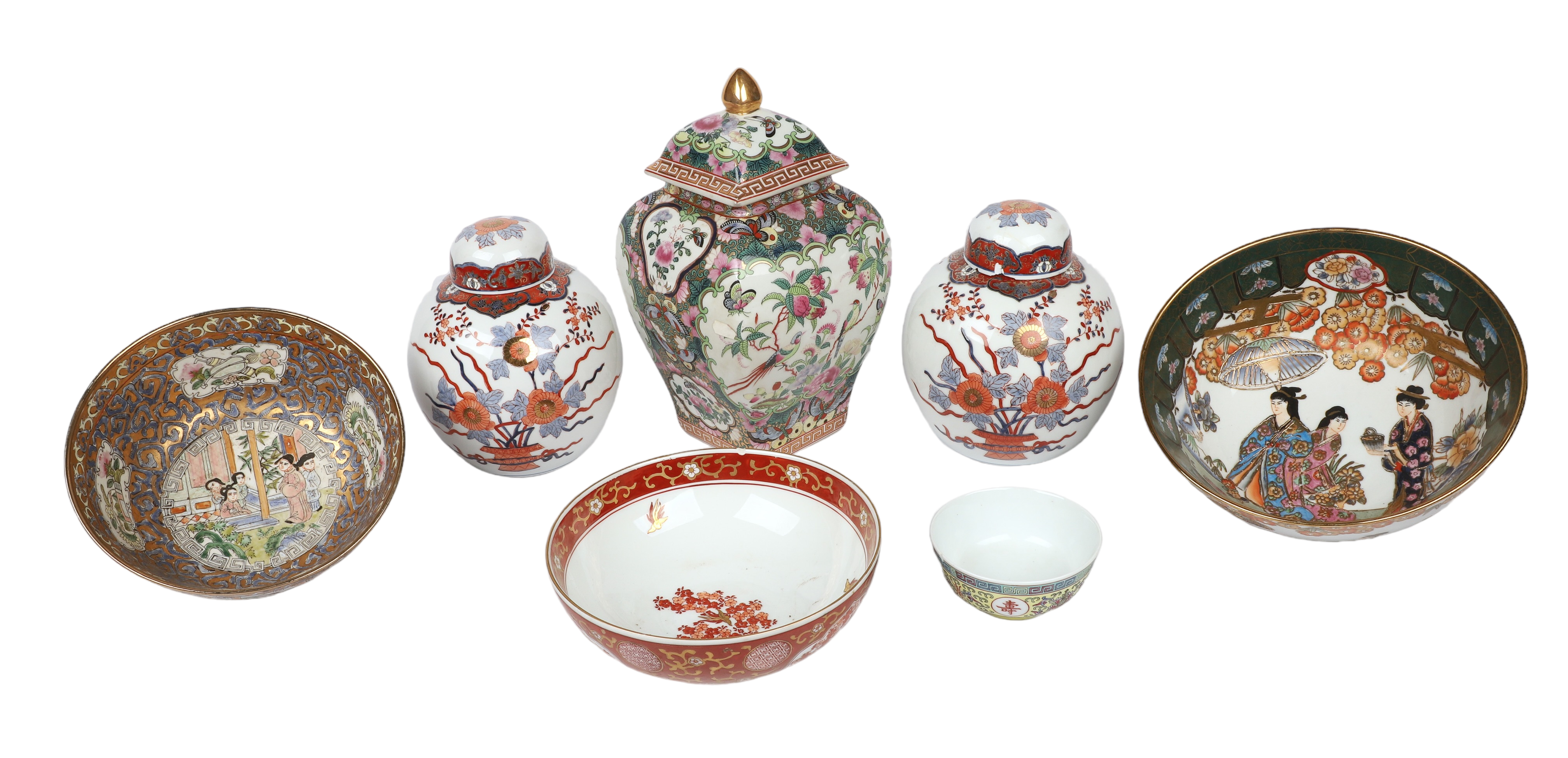 (7) Pcs decorative Asian porcelain,