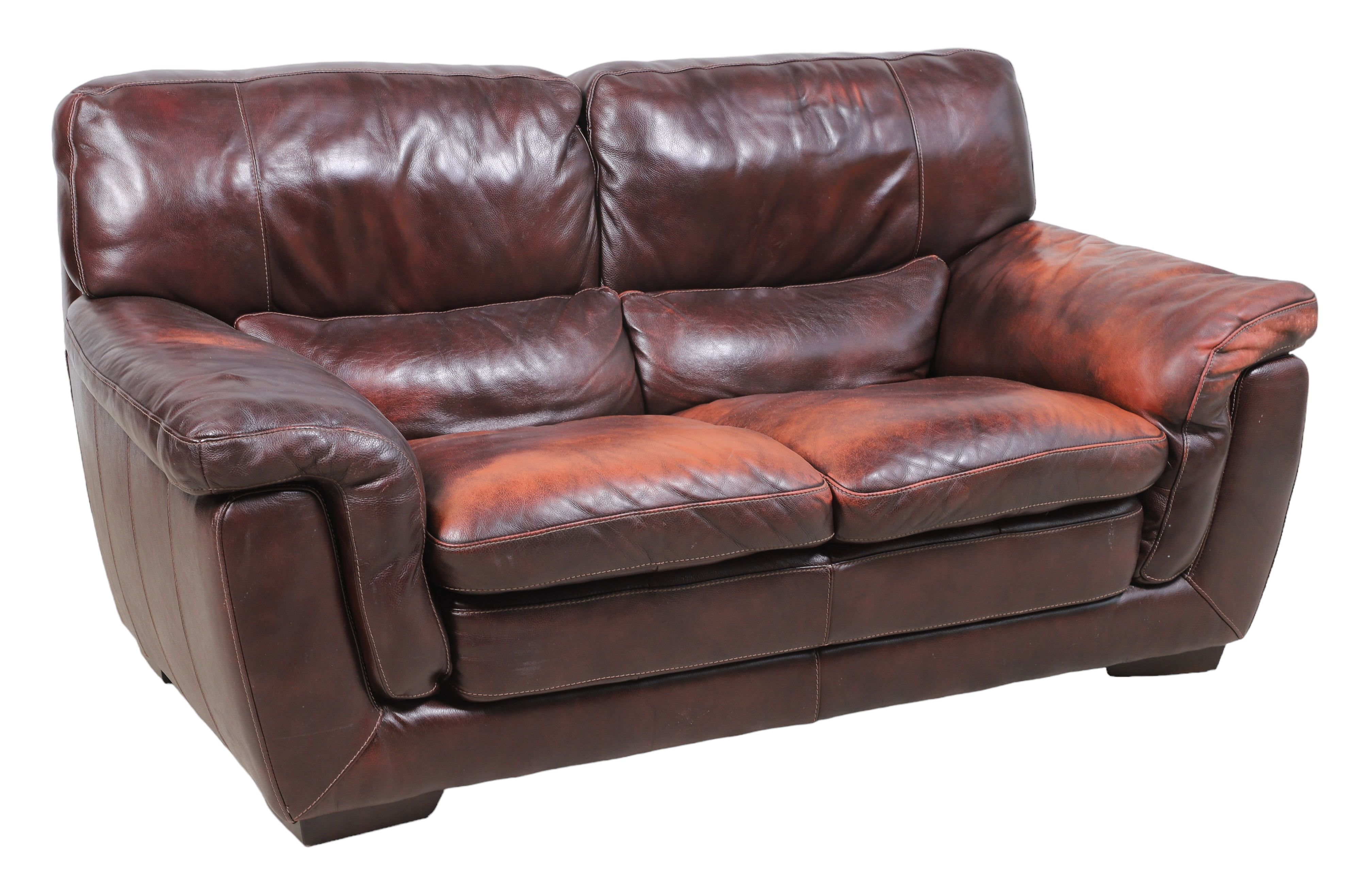 Contemporary leather loveseat  3b1082