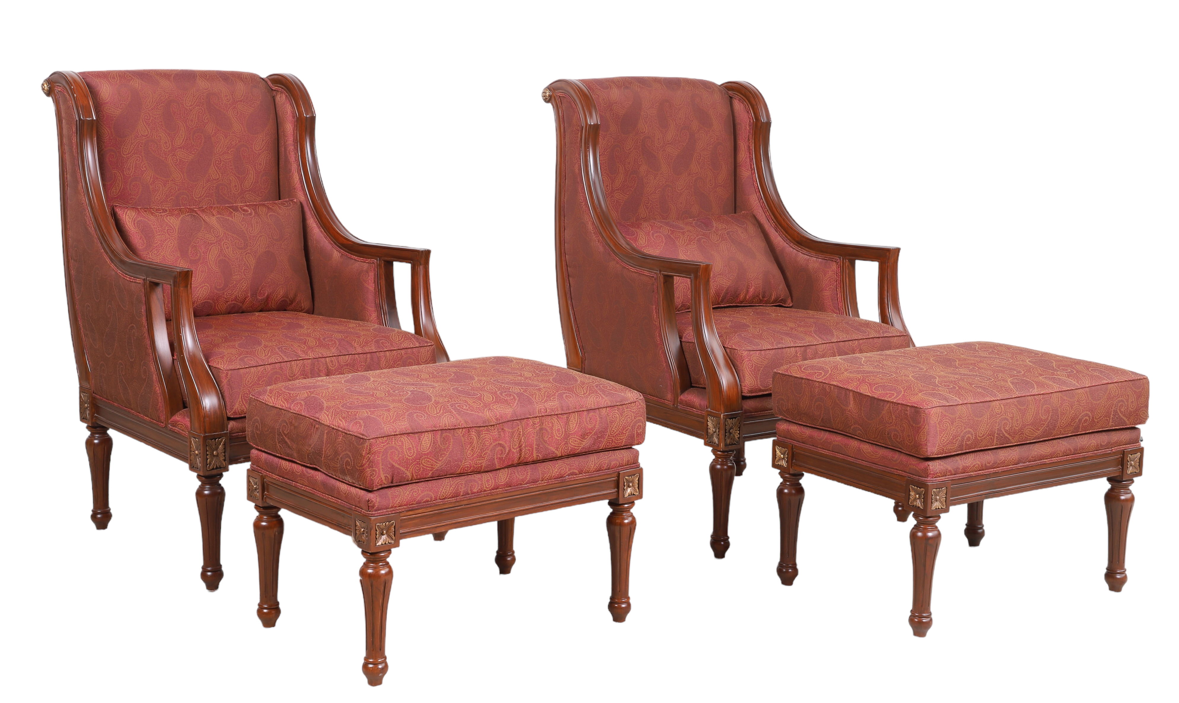 Pair Louis XVI style upholstered 3b109a