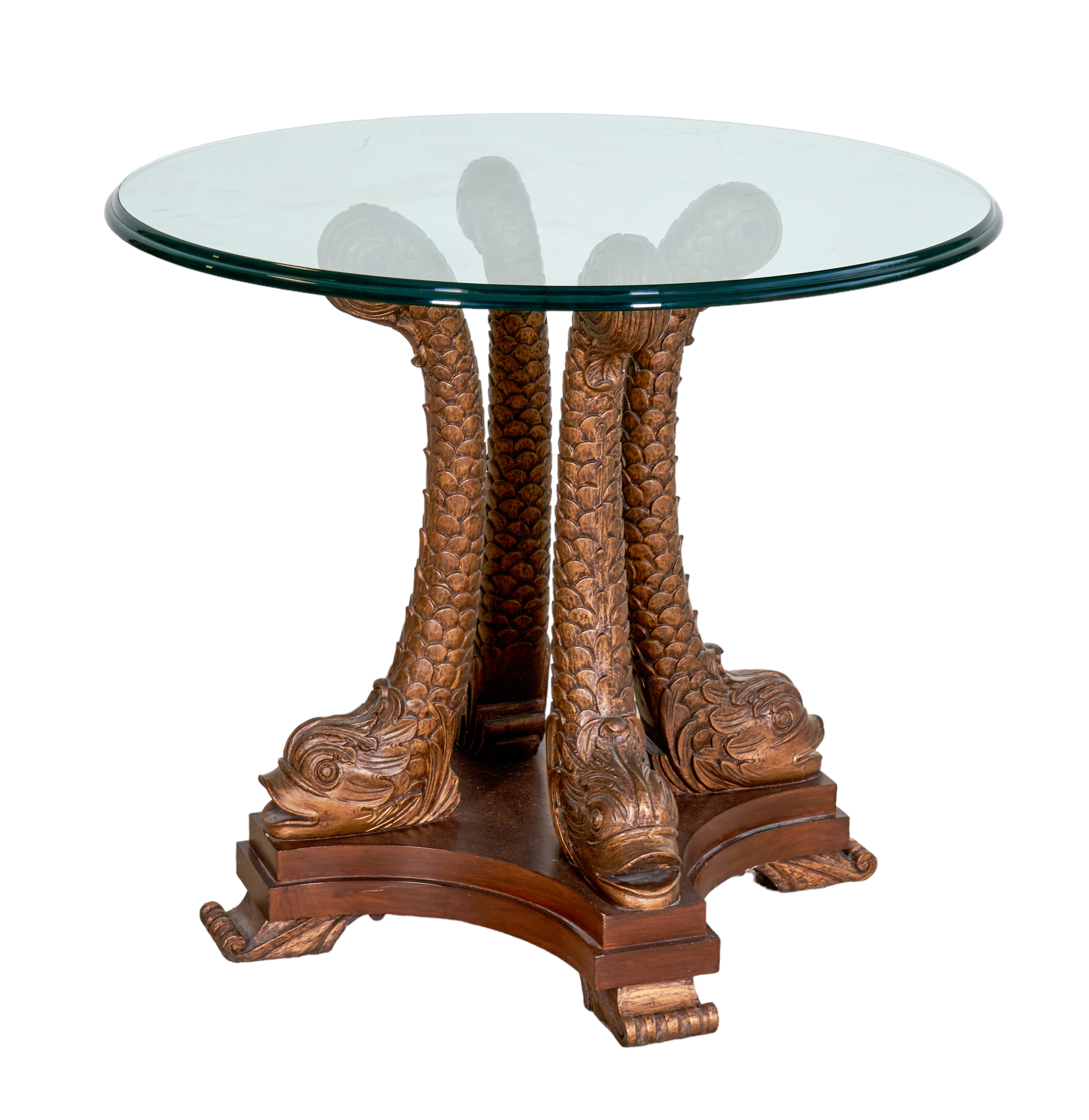 Contemporary glass top center table