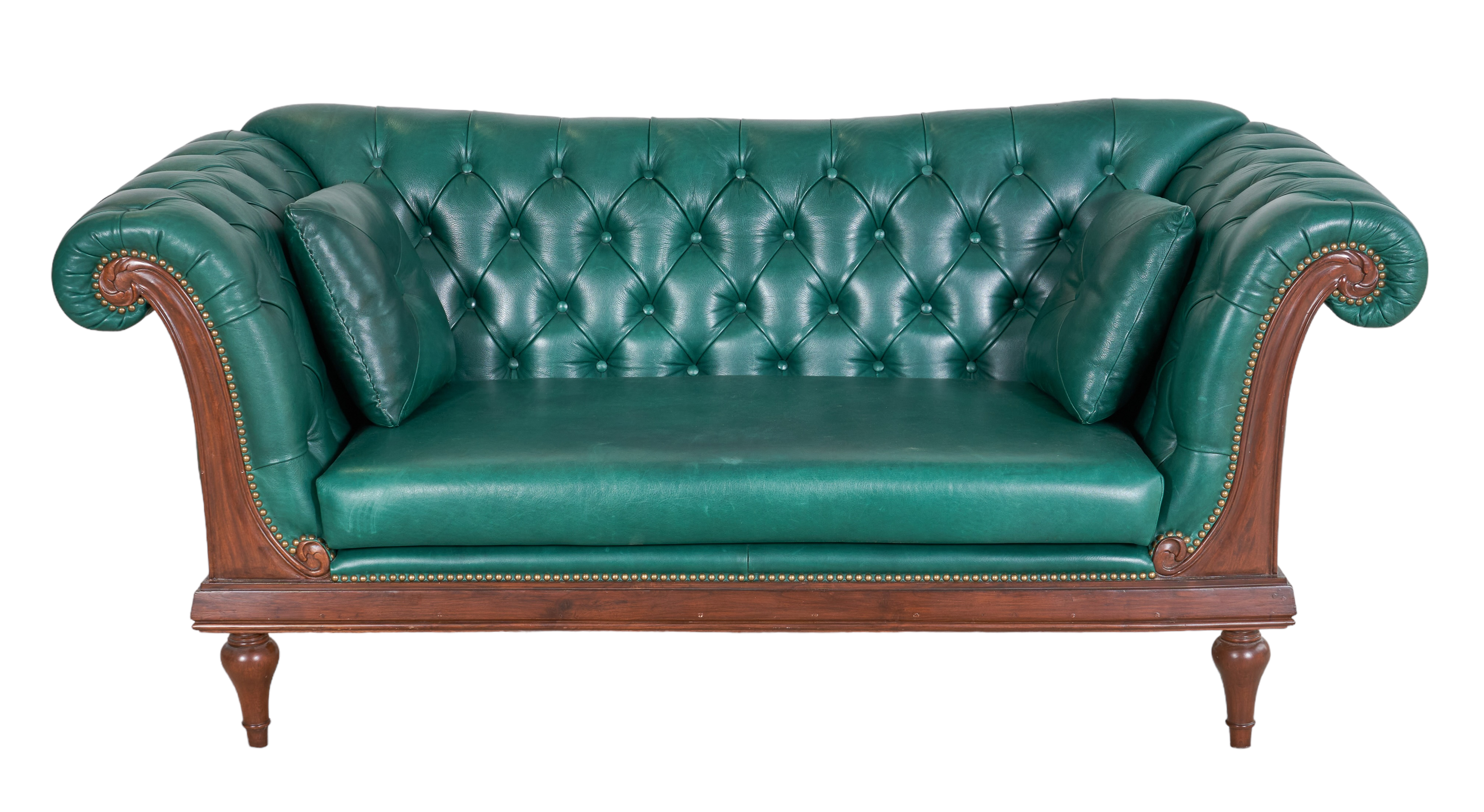 Leather Chesterfield sofa green 3b10ab
