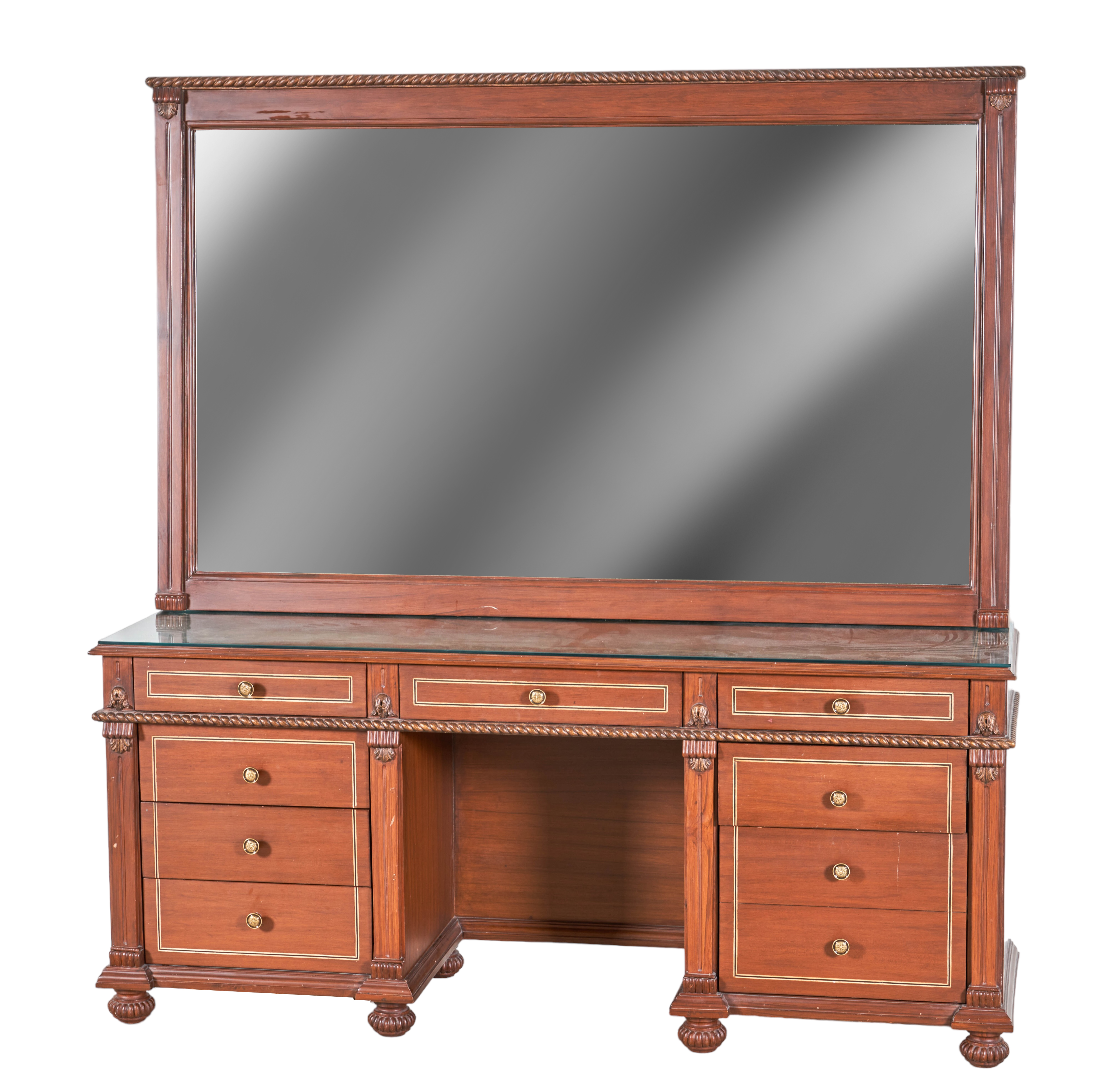 Contemporary mahogany and parcel gilt