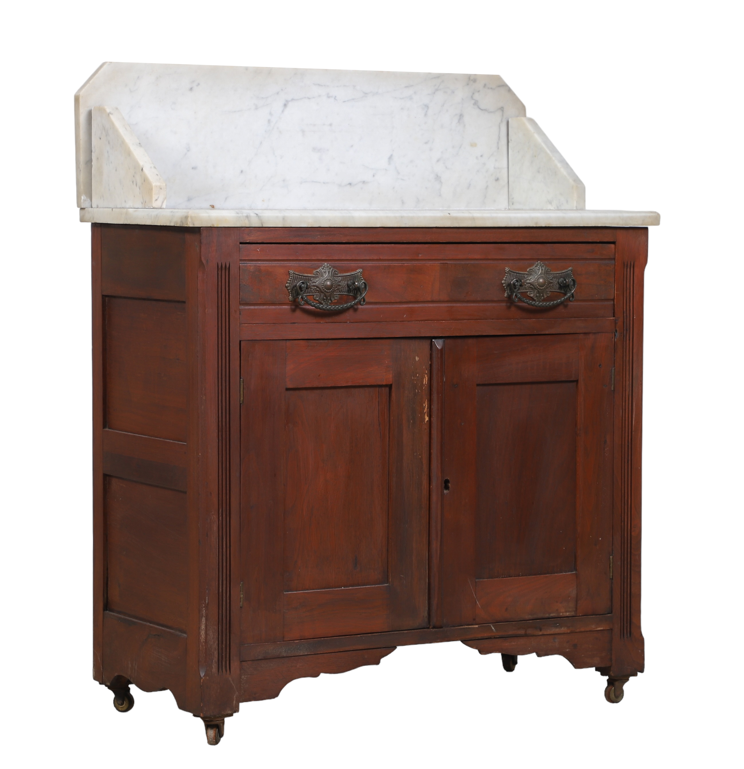 Victorian marbletop walnut washstand,
