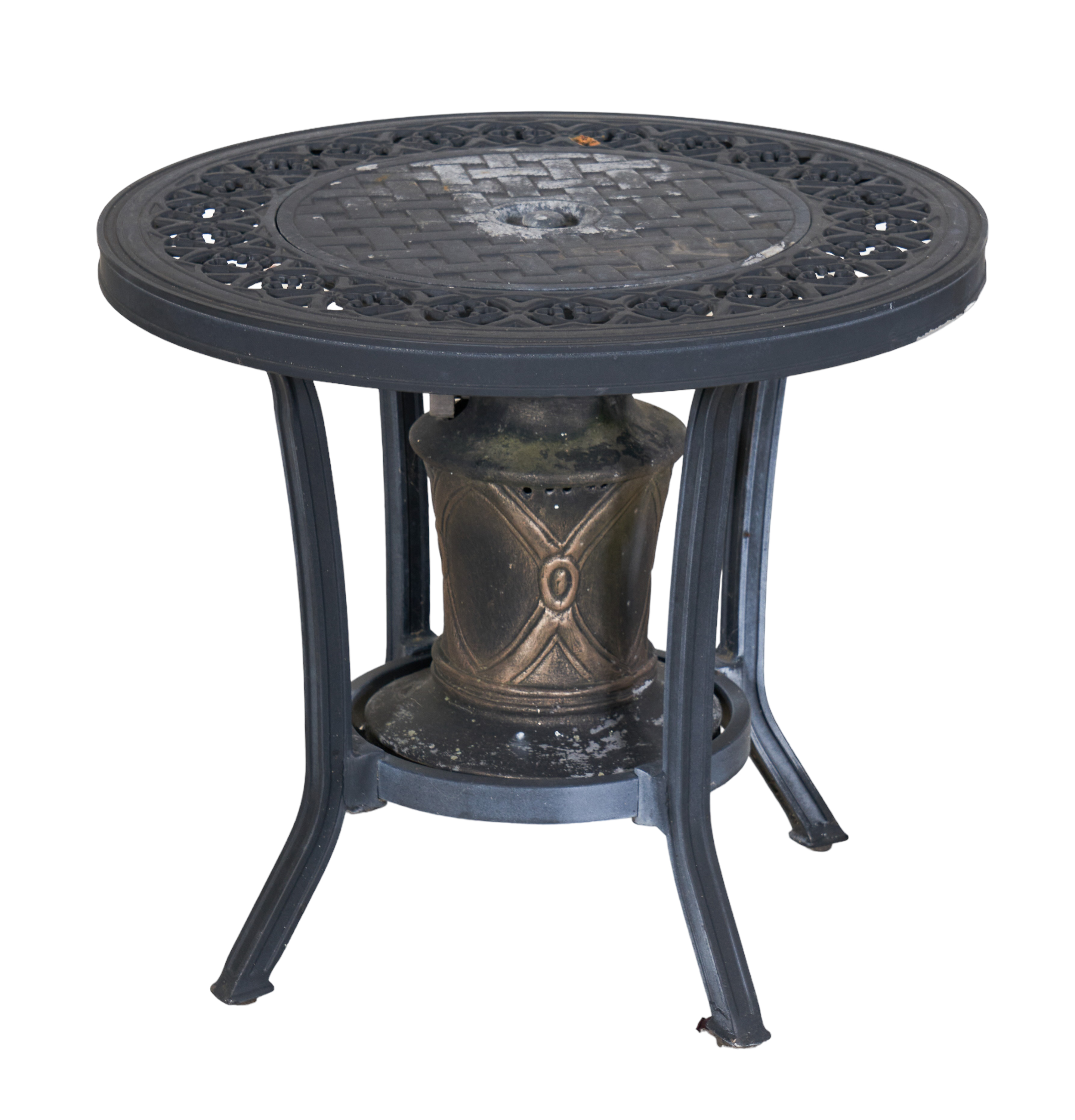 Ebonized pierced metal patio fire 3b10e1