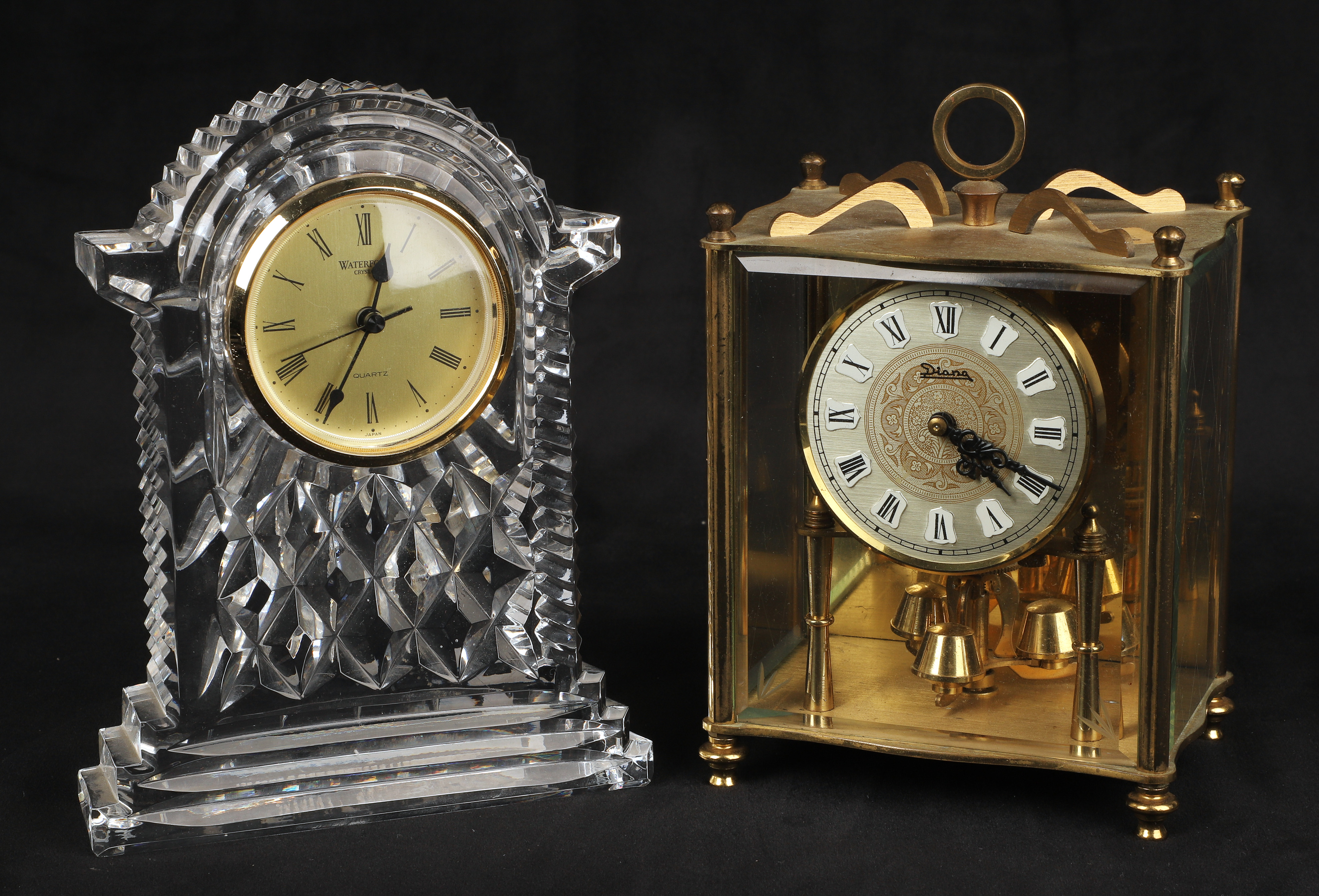 (2) Desk clocks, c/o Homa Diana carriage