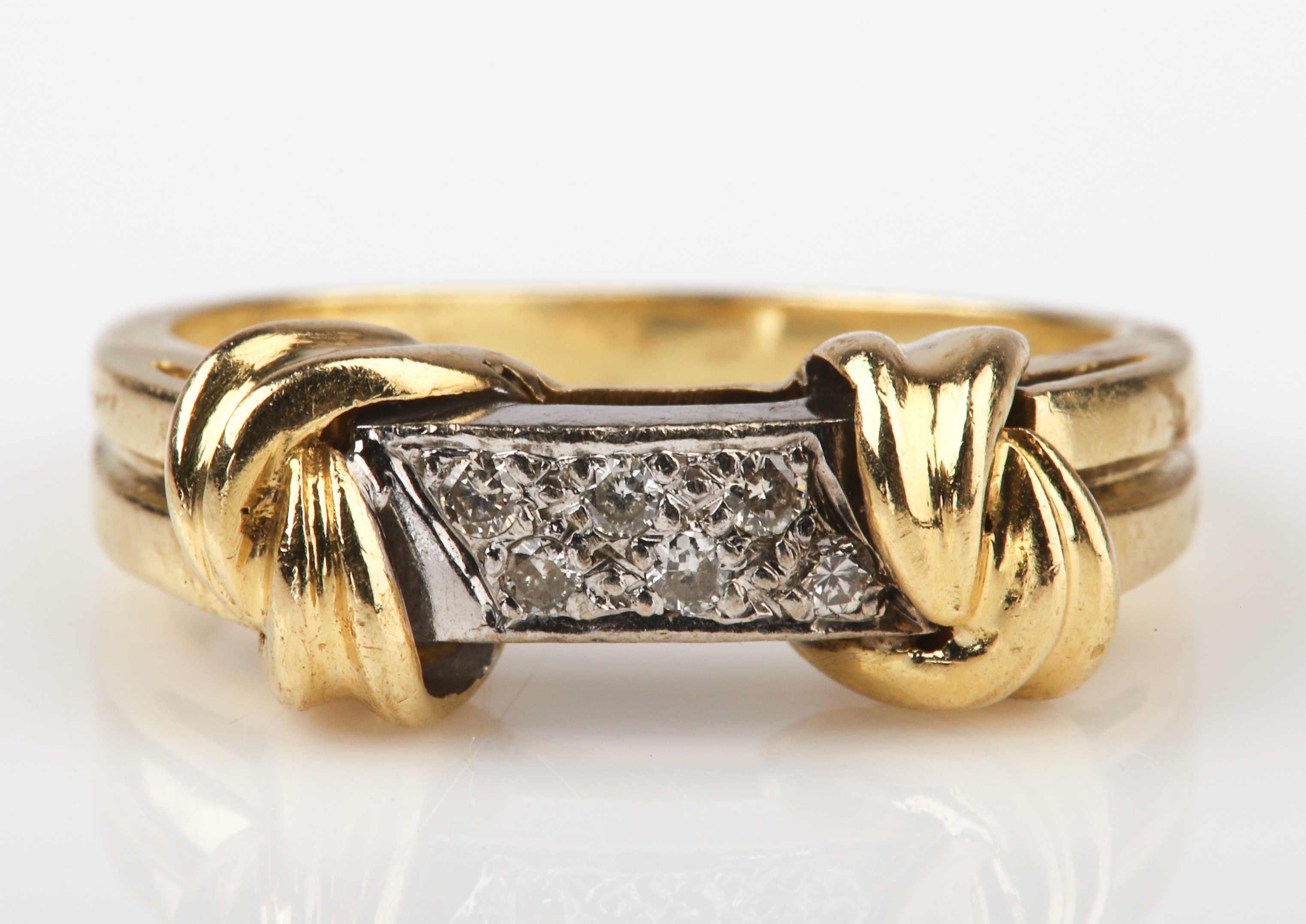 18K 2-tone gold diamond pave ring,