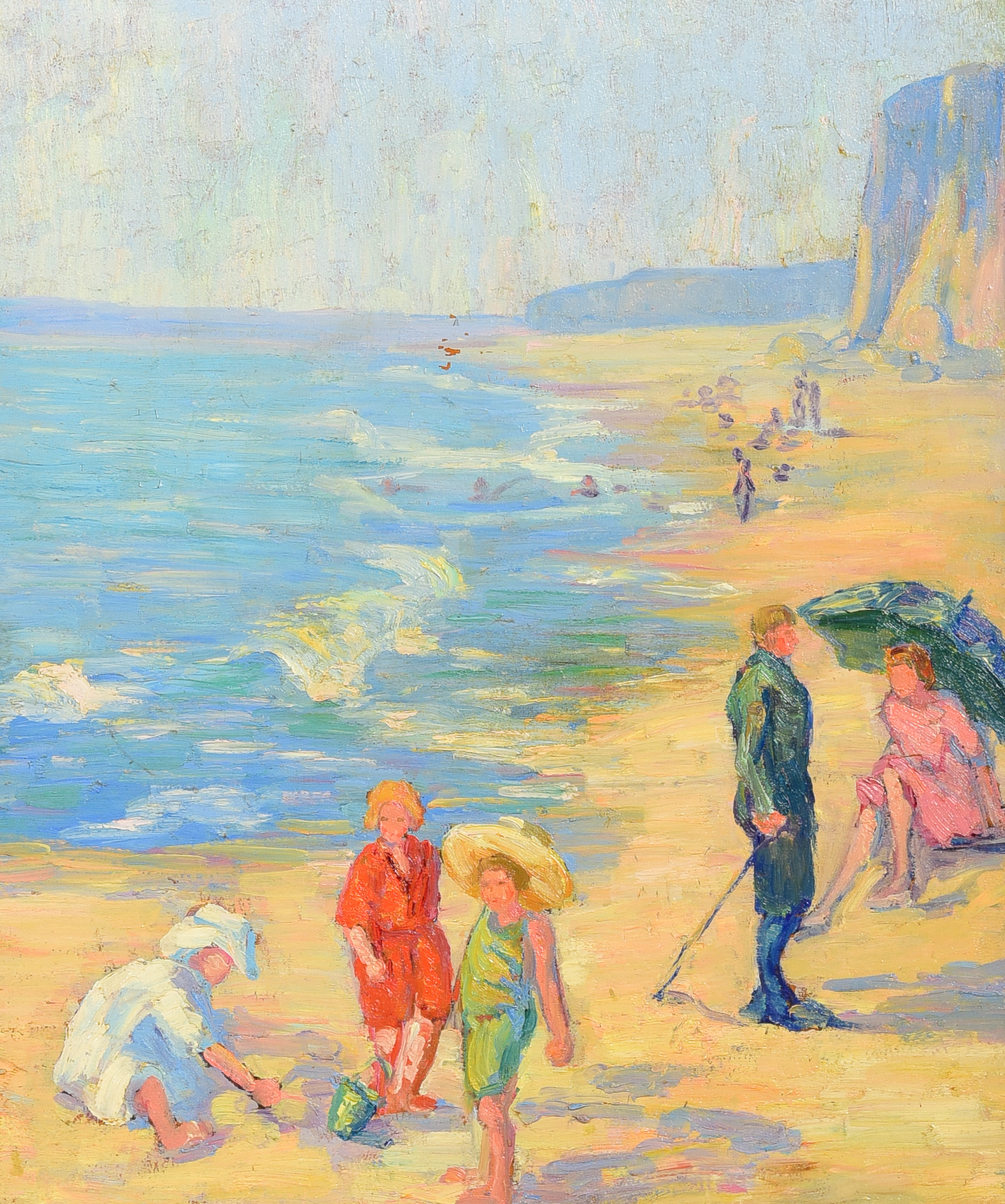 20th C Impressionist painting Beach 3b1204