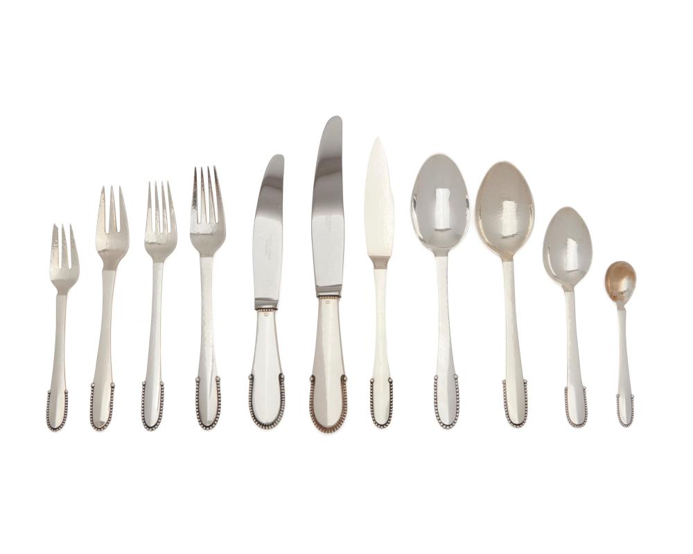 GEORG JENSEN SILVER FLATWARE SERVICE  3b1248