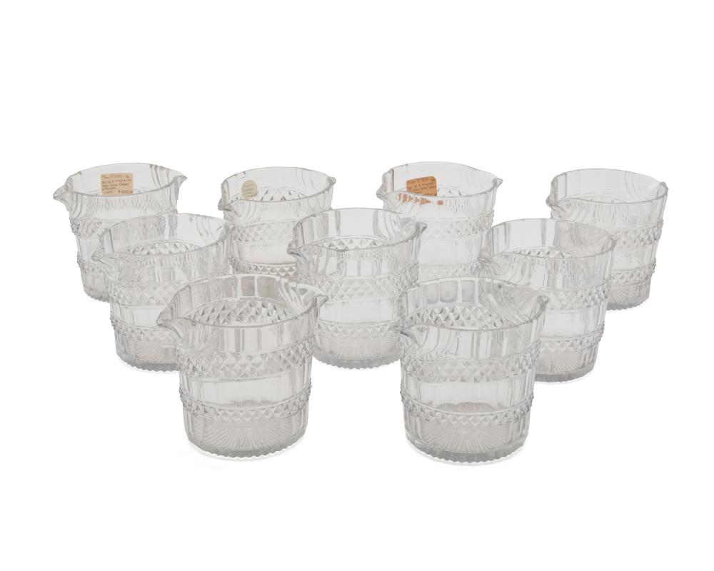 NINE ENGLISH CUT GLASS WINE COOLERS,