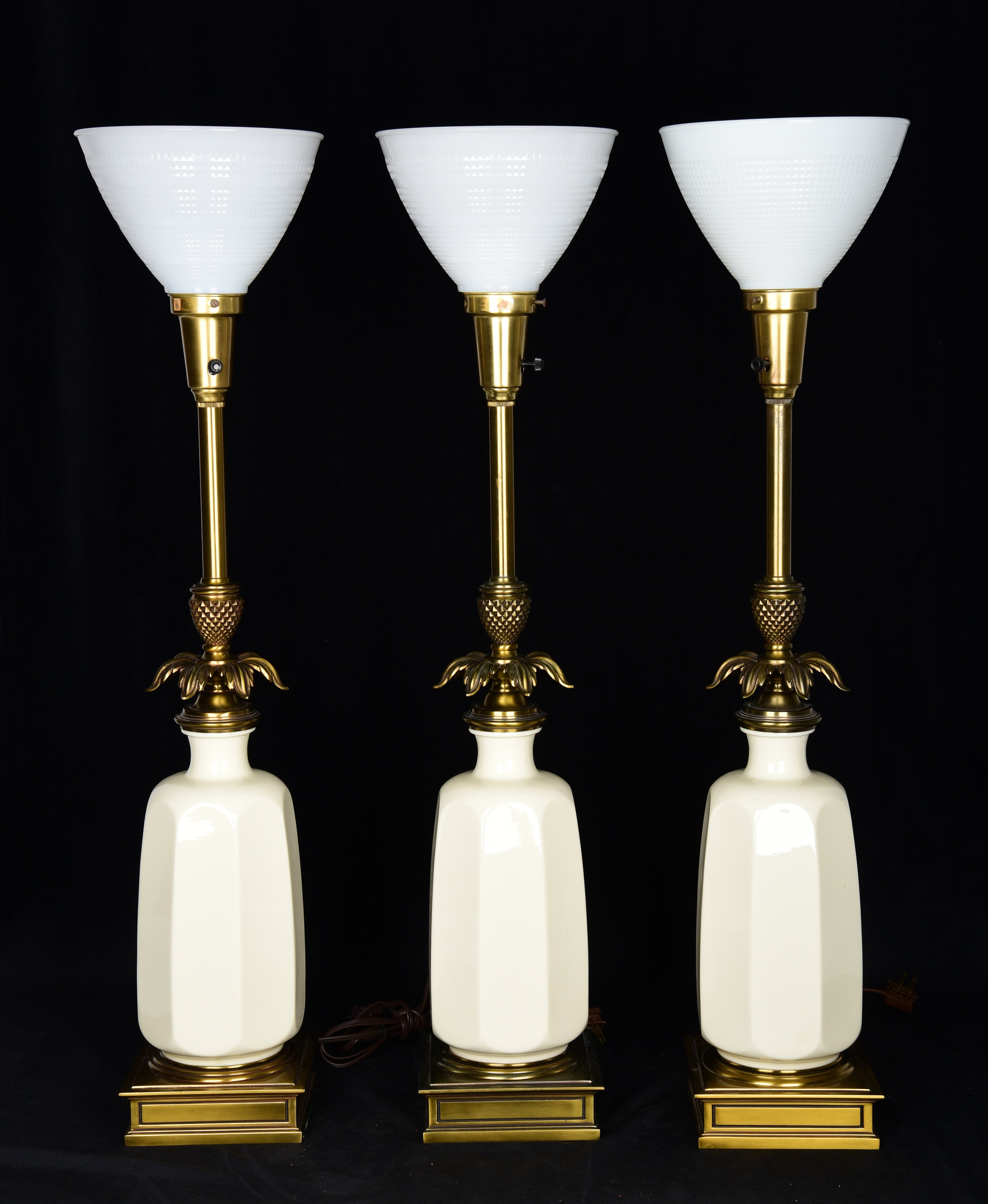 (3) Lenox porcelain table lamps,
