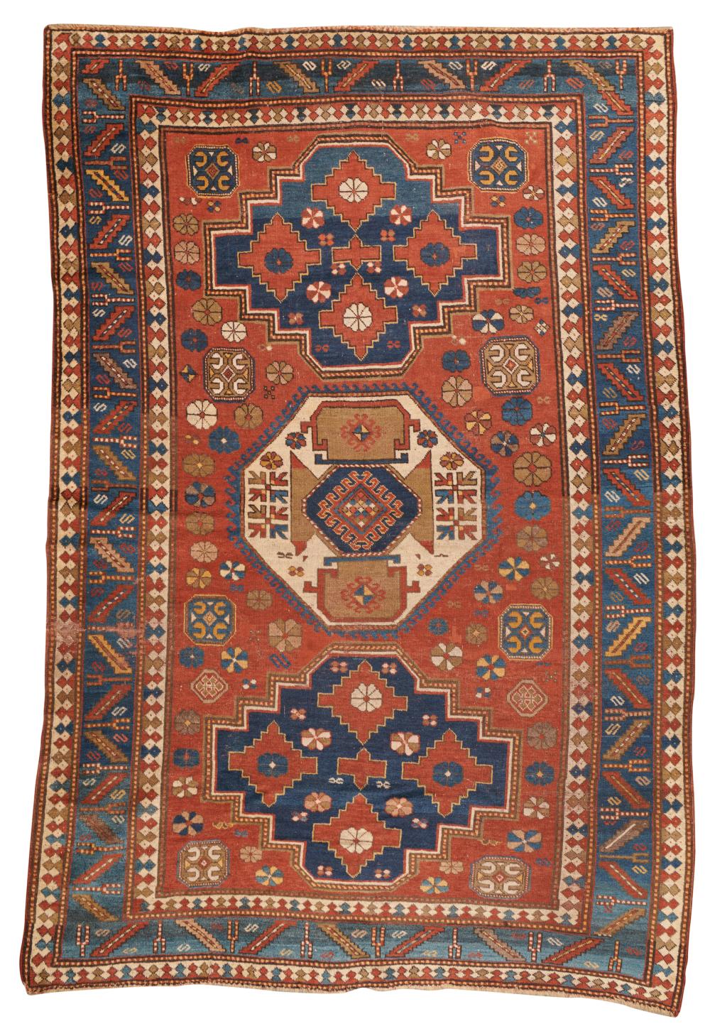 KAZAK RUG CAUCASUS CA 1875Kazak 3b129a