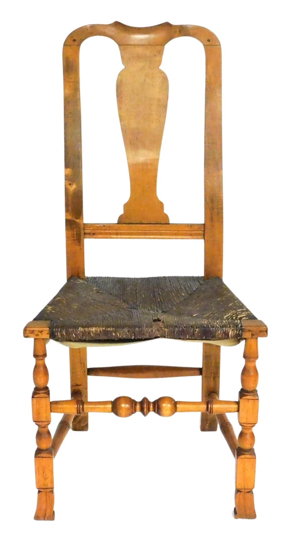 QUEEN ANNE SIDE CHAIR WITH RUSH 3b12c8
