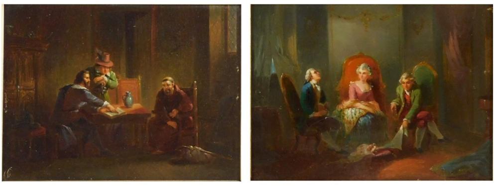 TWO MID 19TH C CONTINENTAL PAINTINGS  3b1326