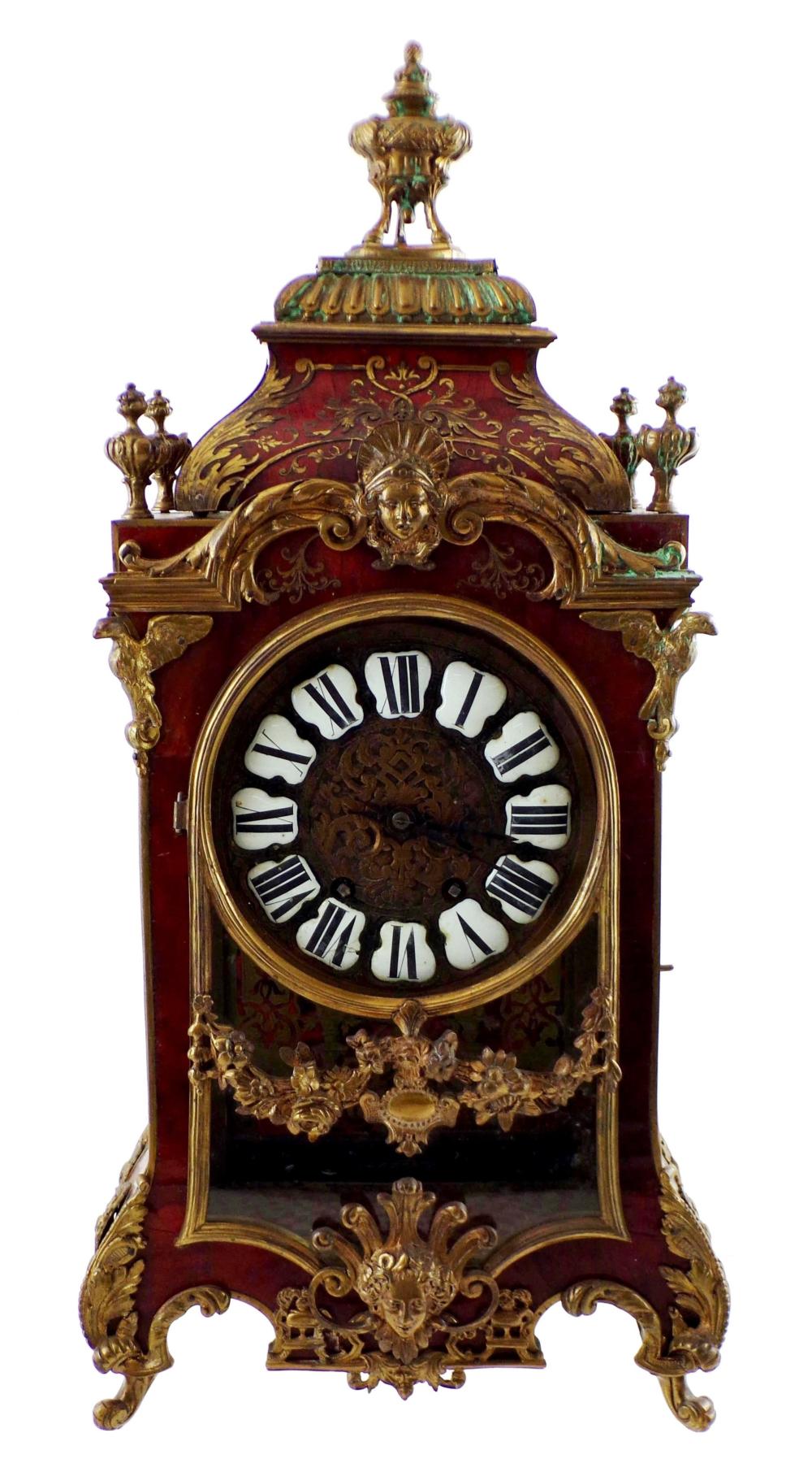 CLOCK: FRENCH GILDED BRONZE MANTEL