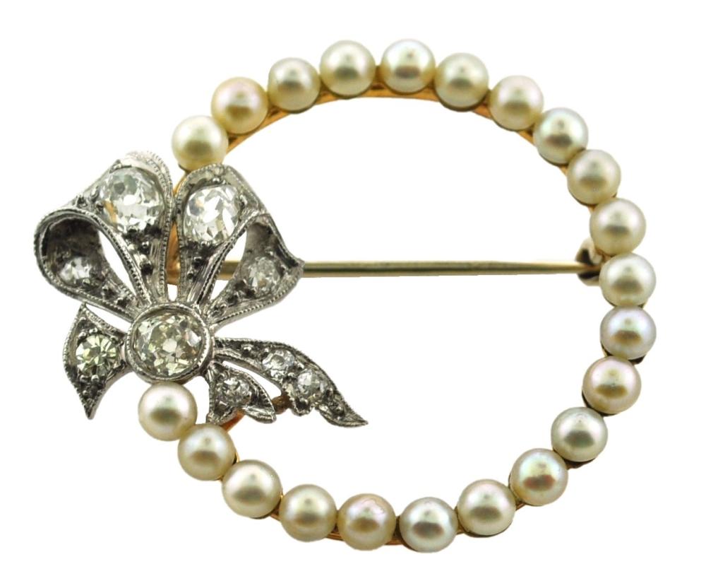 JEWELRY EDWARDIAN PEARL DIAMOND 3b132a