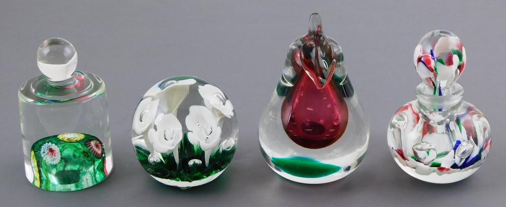 ART GLASS FOUR CLEAR PAPERWEIGHTS 3b1364