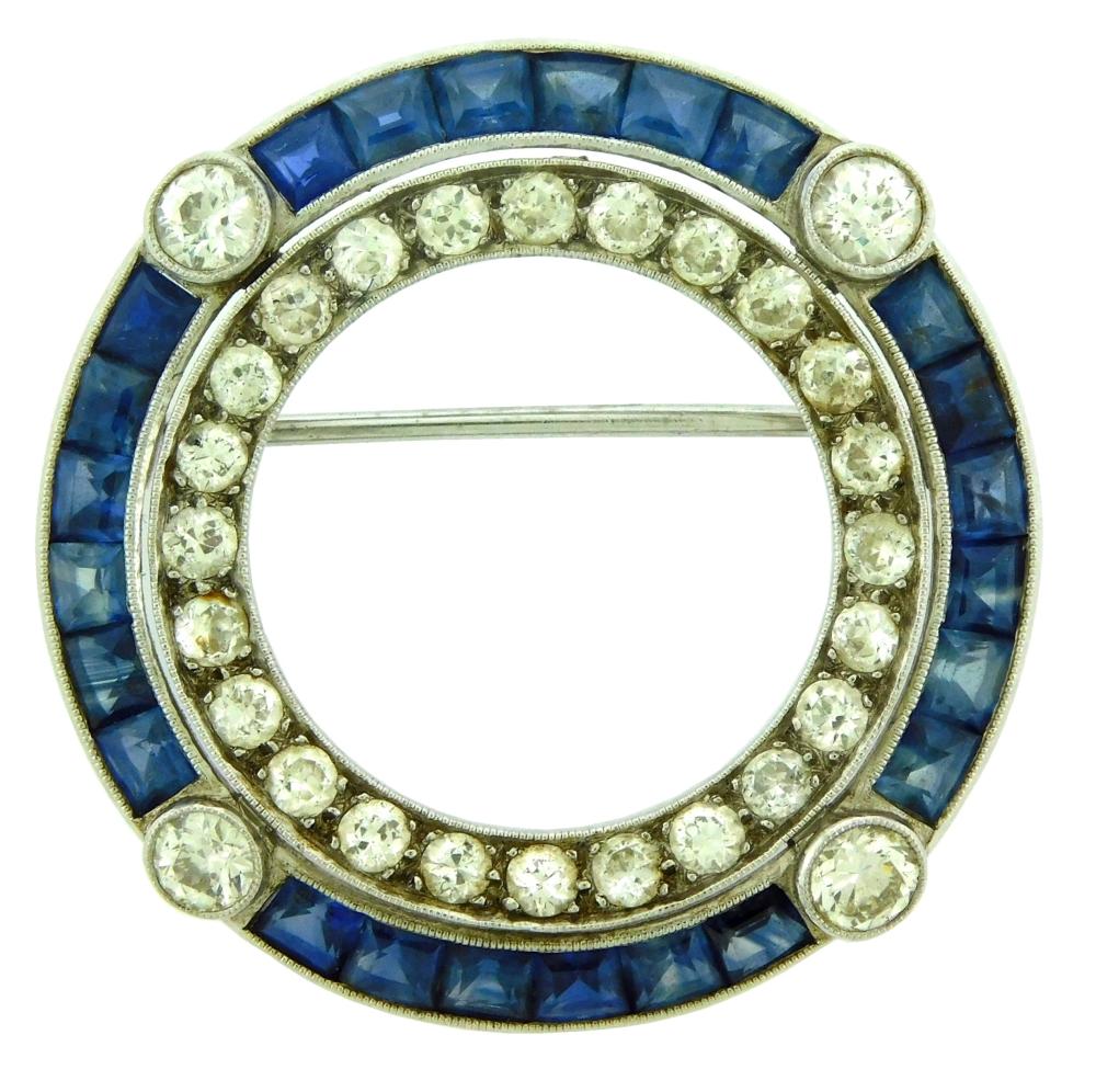 JEWELRY ART DECO DIAMOND SAPPHIRE 3b135e