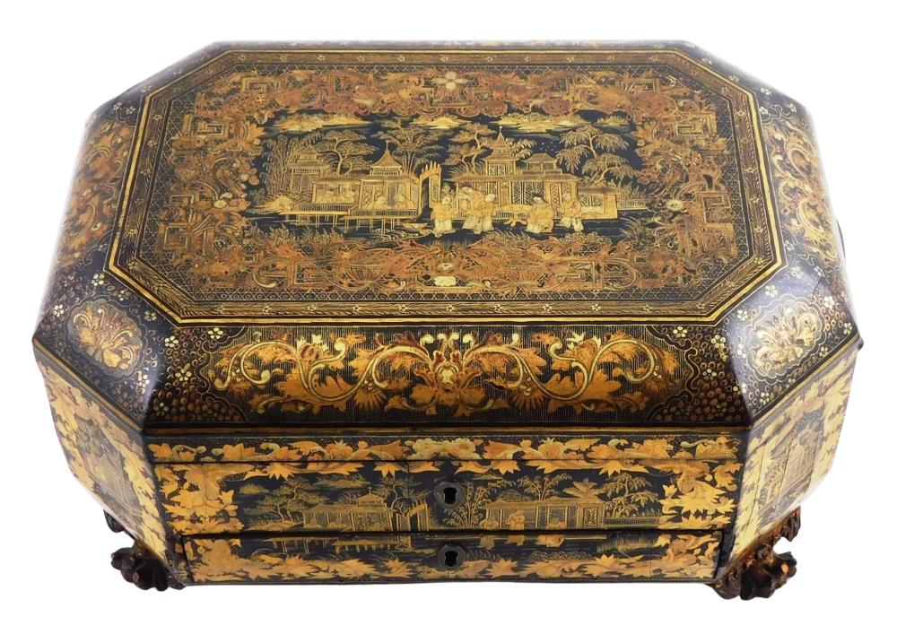 +ASIAN: JAPANESE FITTED SEWING BOX,