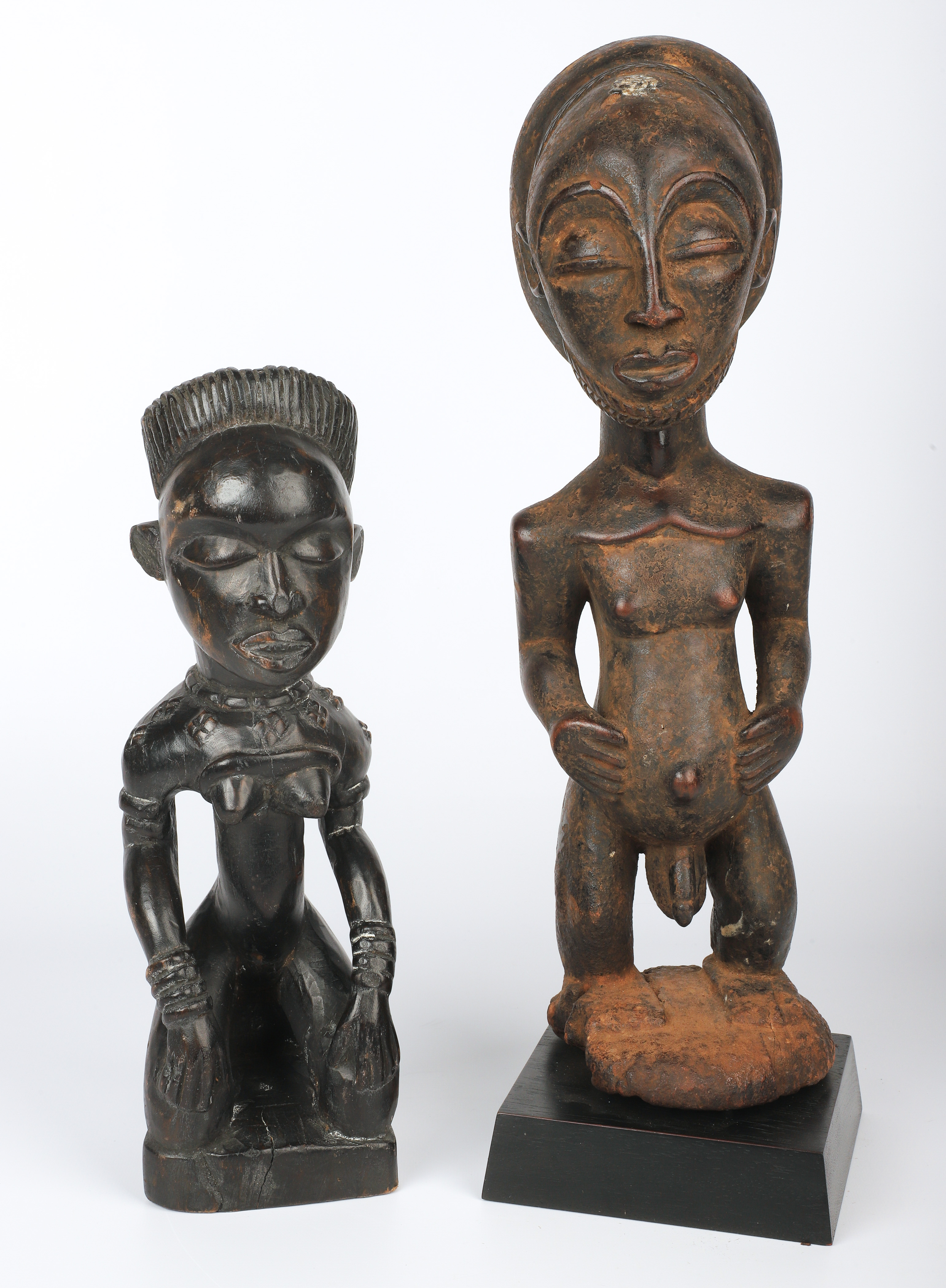 (2) African carved wood fertility