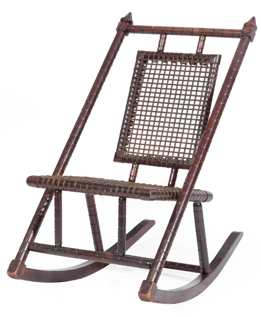 MAPLE, WOVEN STEEL ROCKING CHAIR