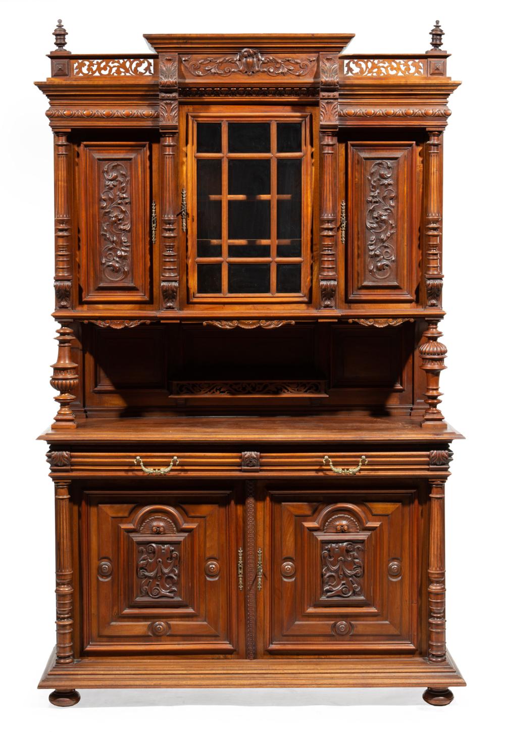 BRETON CARVED WALNUT BUFFET CABINETBreton 3b146e