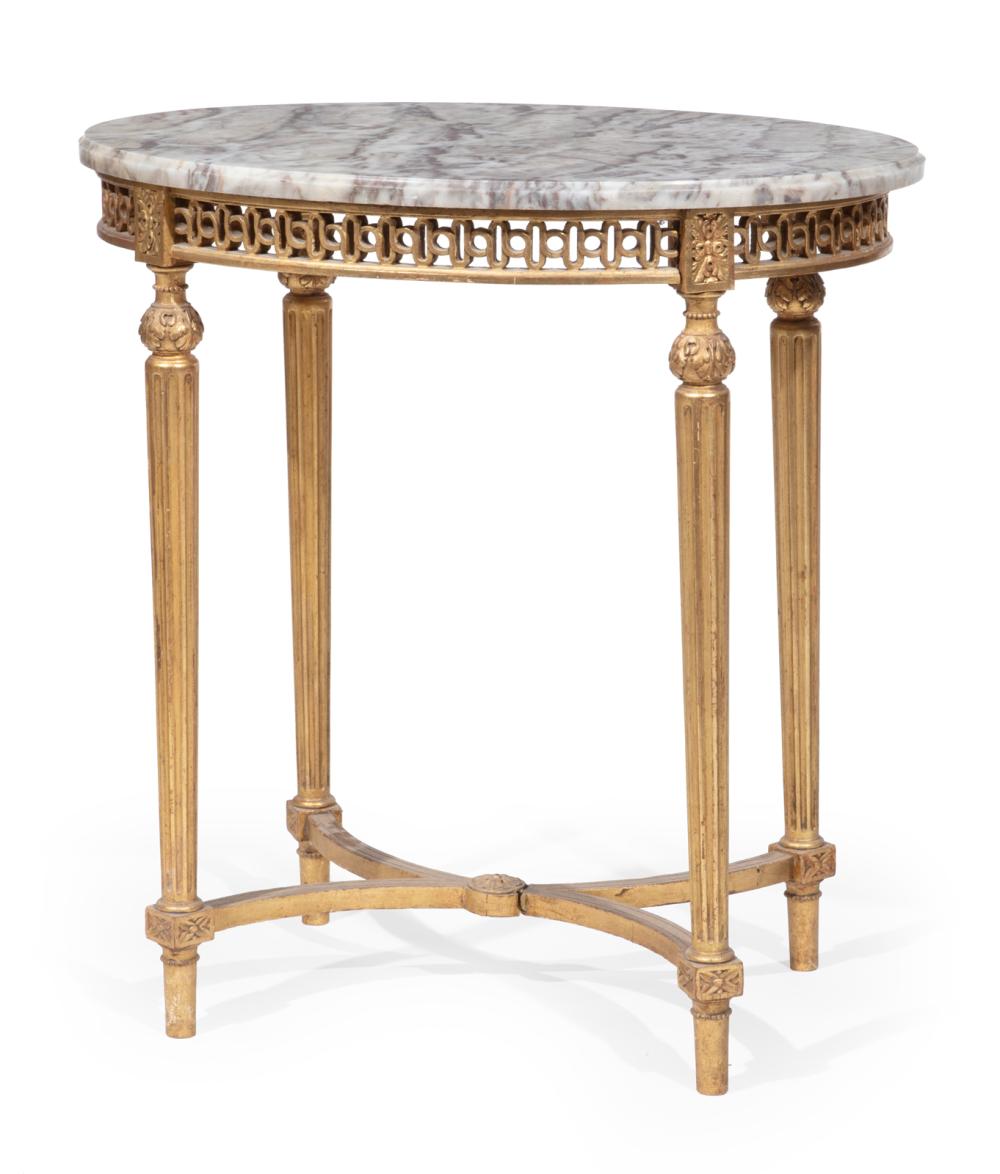 LOUIS XV-STYLE GILTWOOD OVAL SIDE