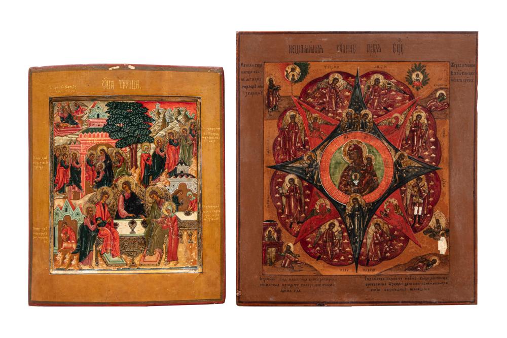 TWO ANTIQUE EASTERN ORTHODOX ICONSTwo