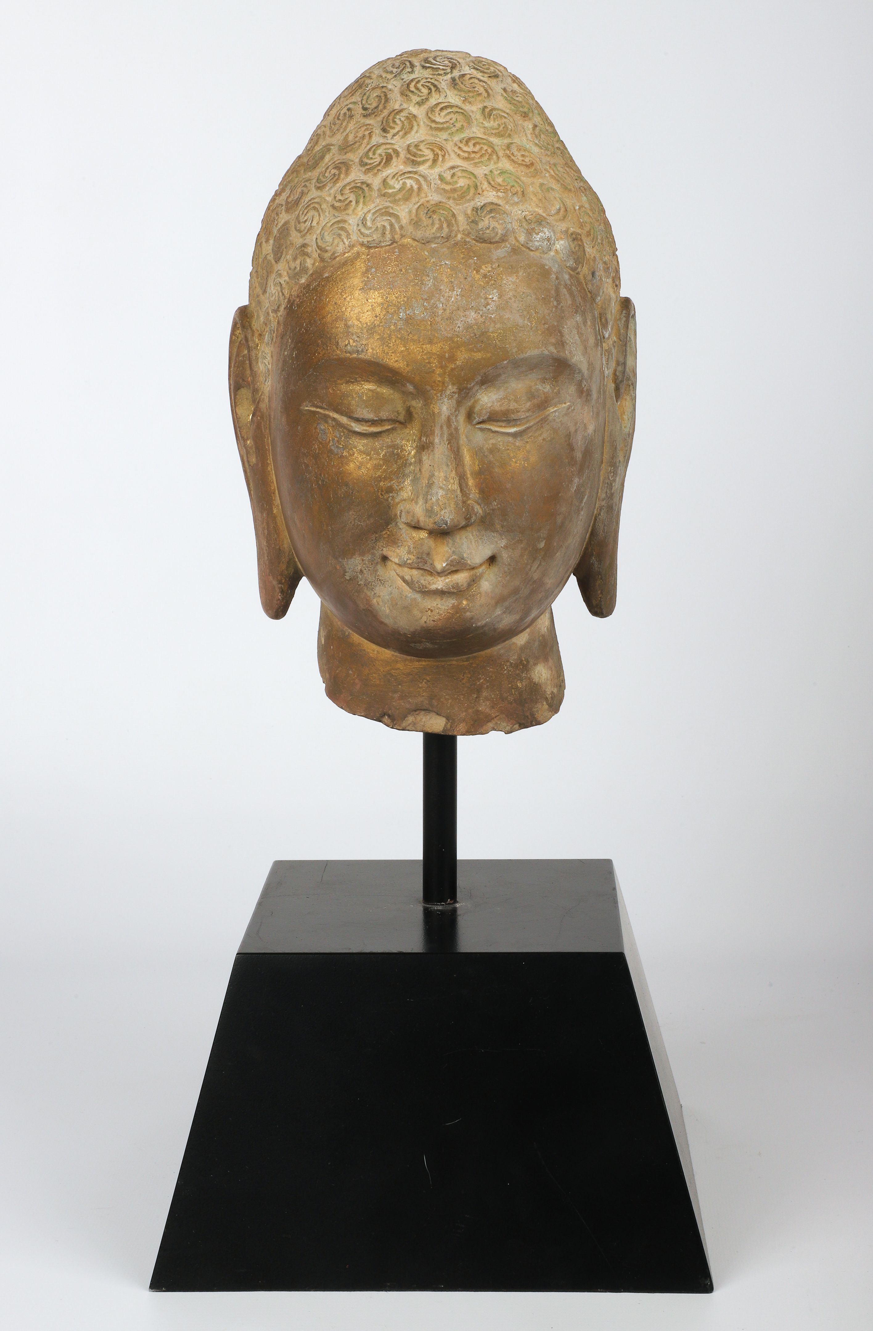 Thai stone Buddha head sculpture  3b156c