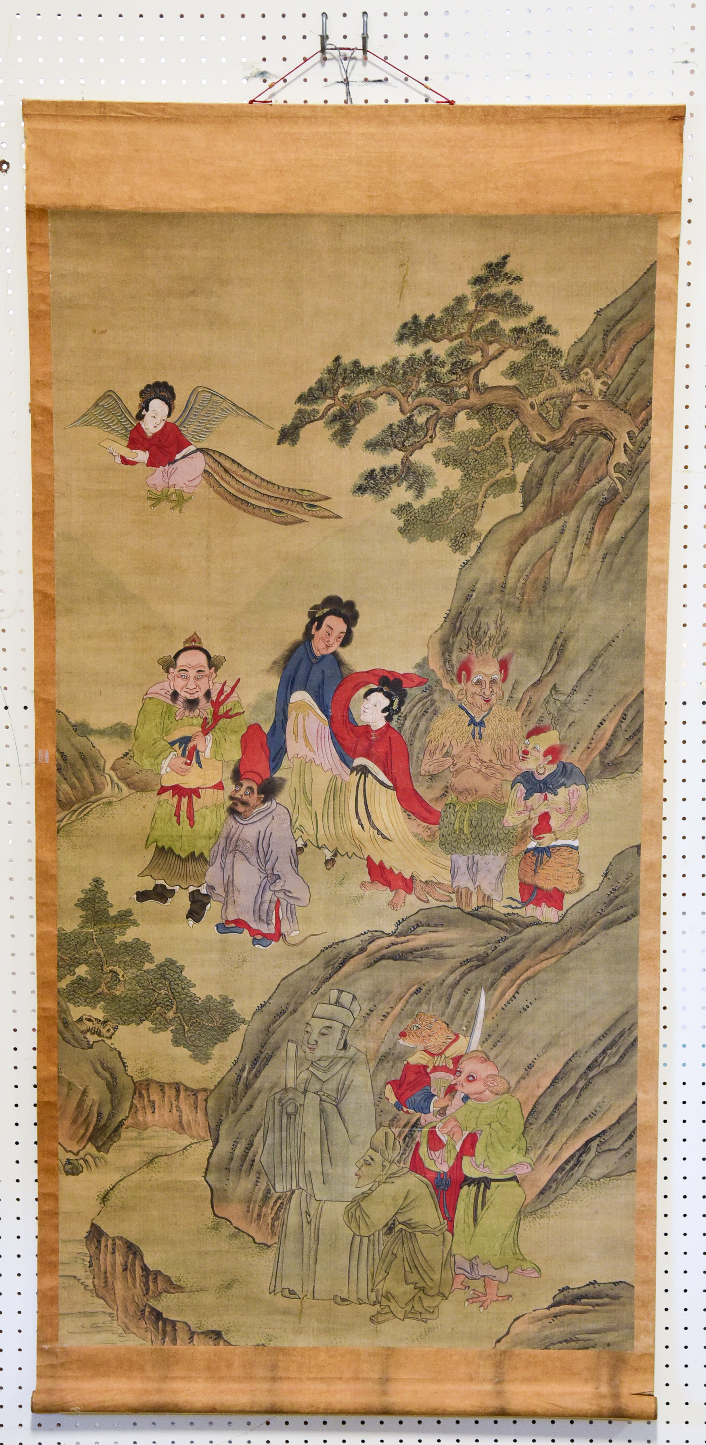 Chinese scroll, figures & mythical