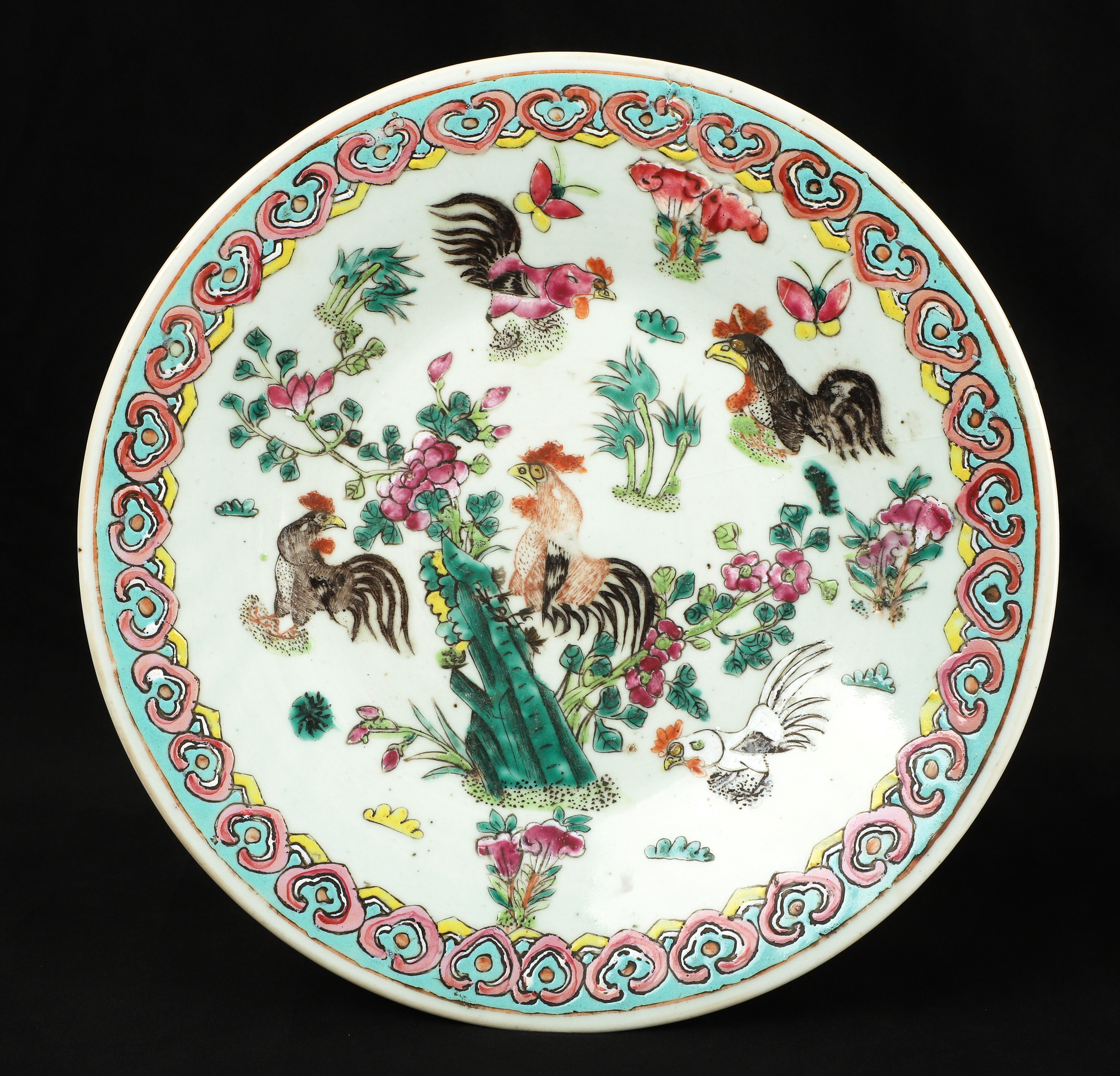 Chinese porcelain charger, enamel