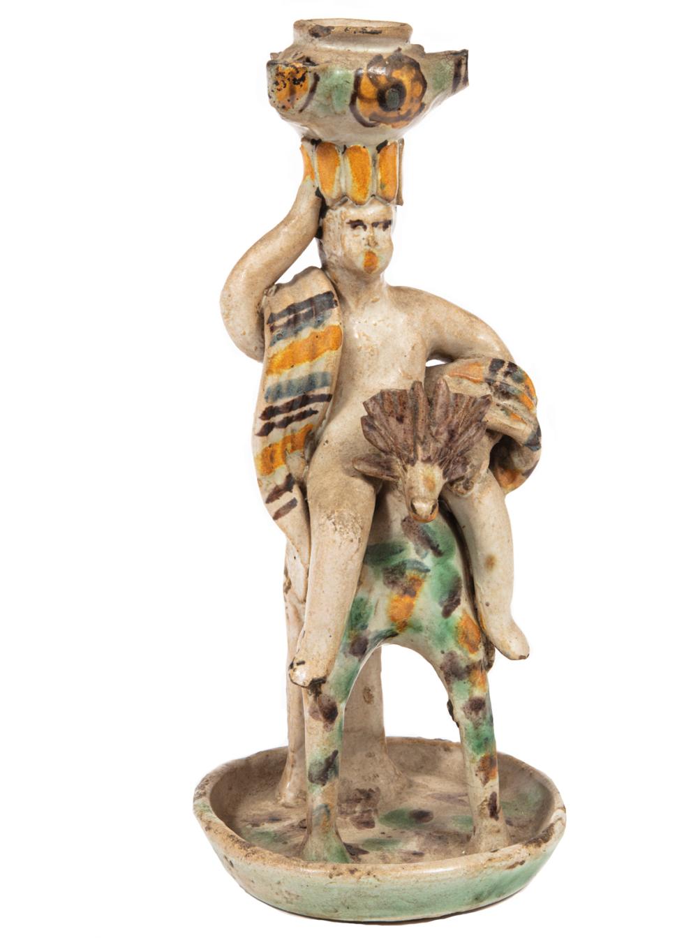 SPANISH ART POTTERY GLAZED FIGURAL