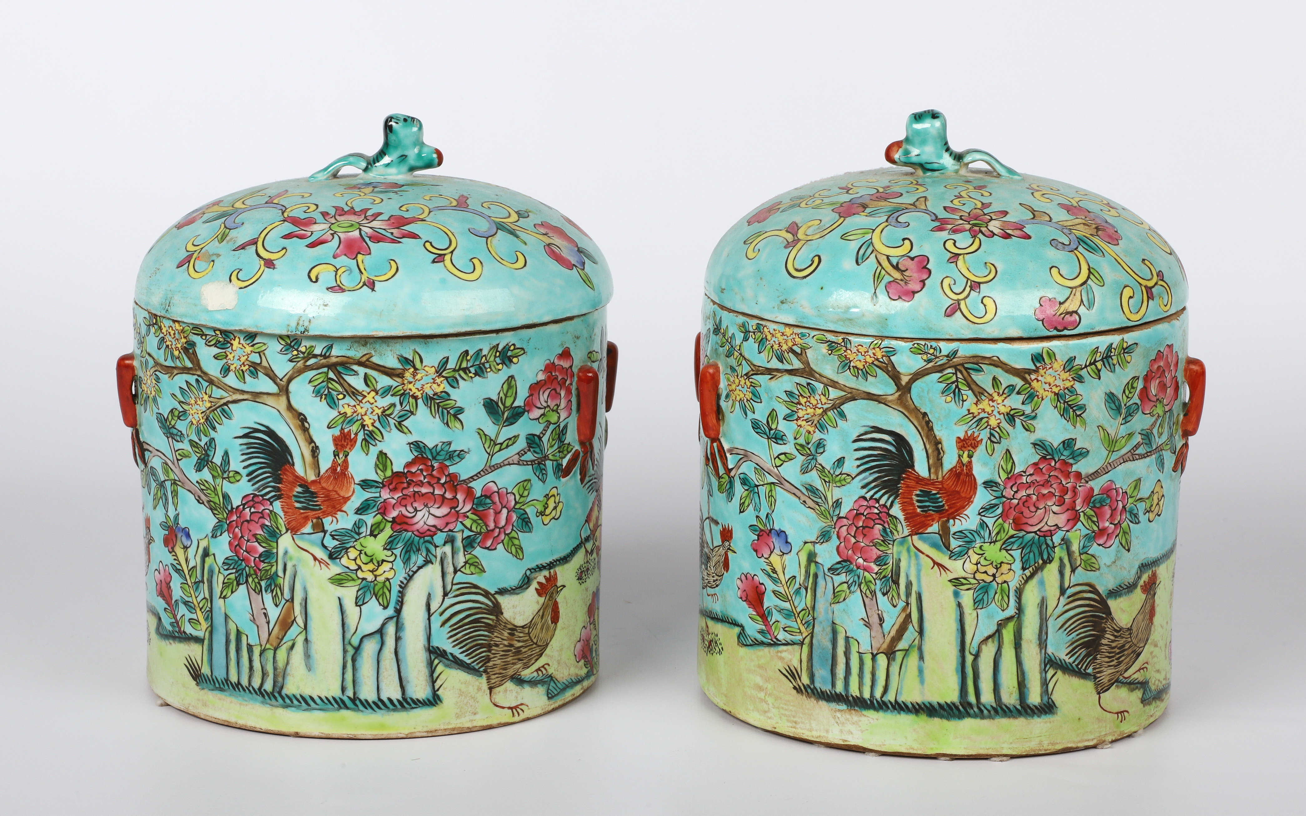 A Chinese Famille Jar Pair, in