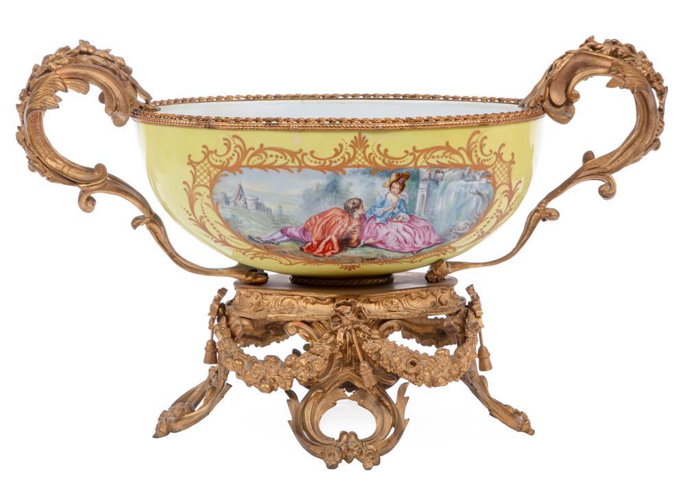 FRENCH GILT BRONZE MOUNTED PORCELAIN 3b15d9