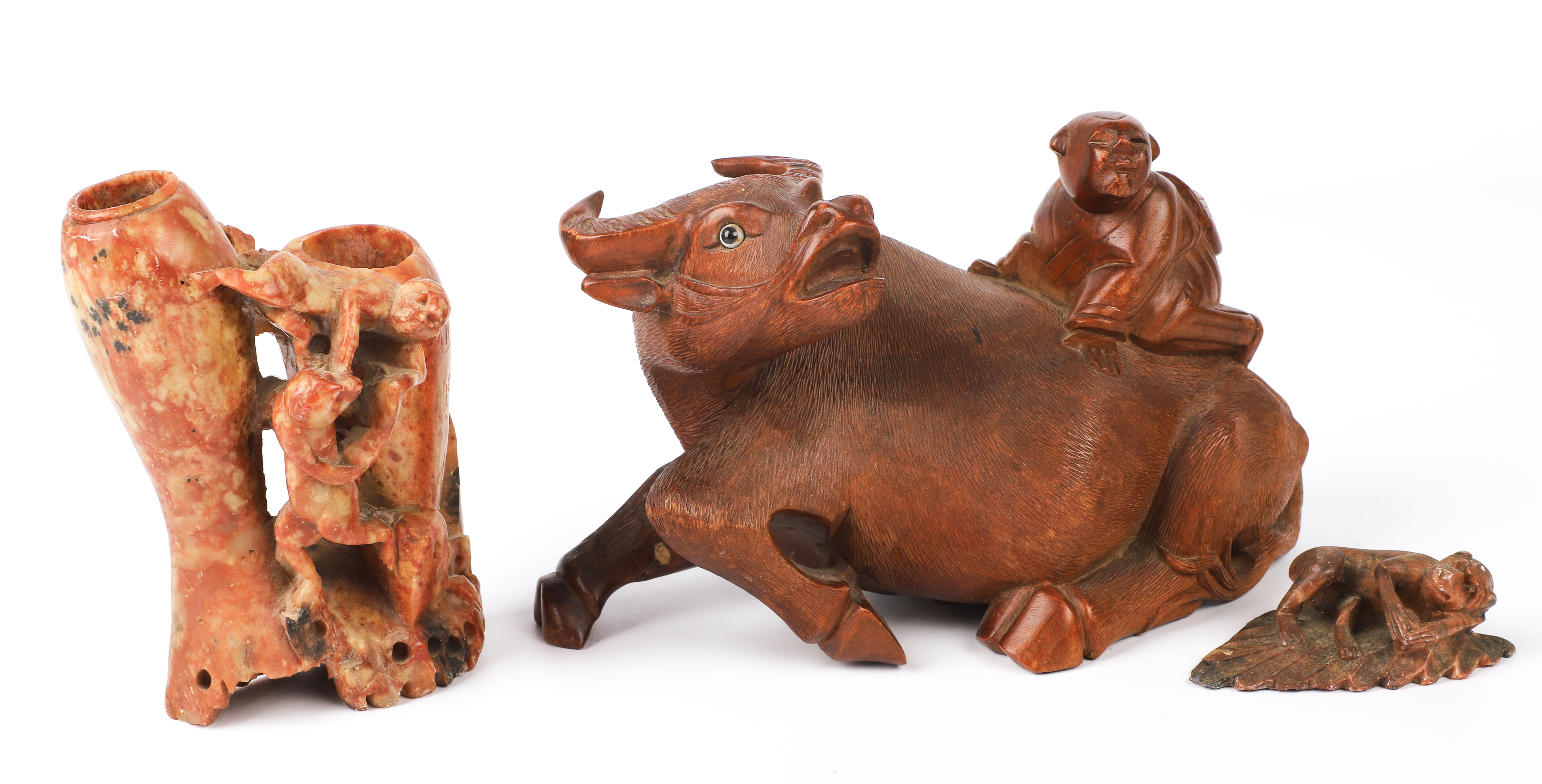 (3) Chinese carved items, unmarked,