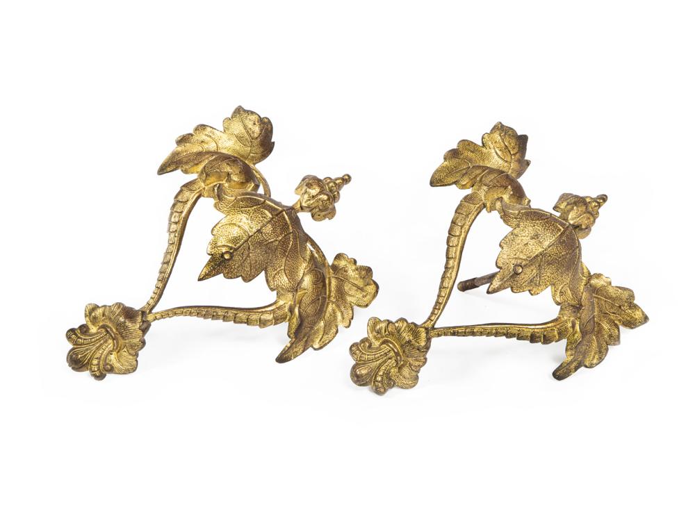 PAIR OF AMERICAN GILT BRASS TIEBACKSPair