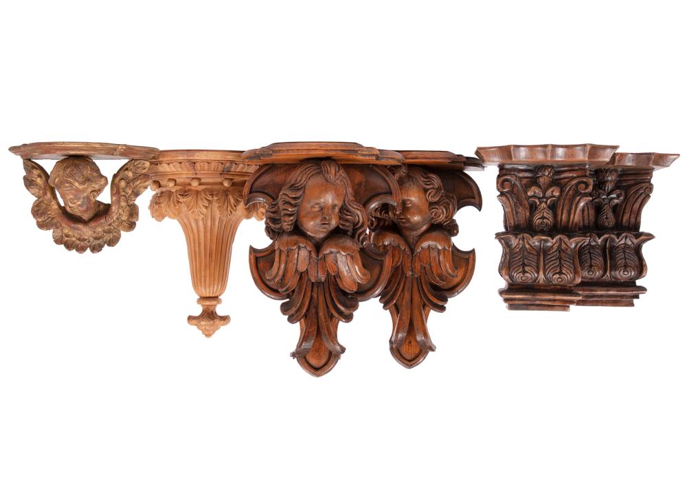 TWO PAIR OF CONTINENTAL CARVED
