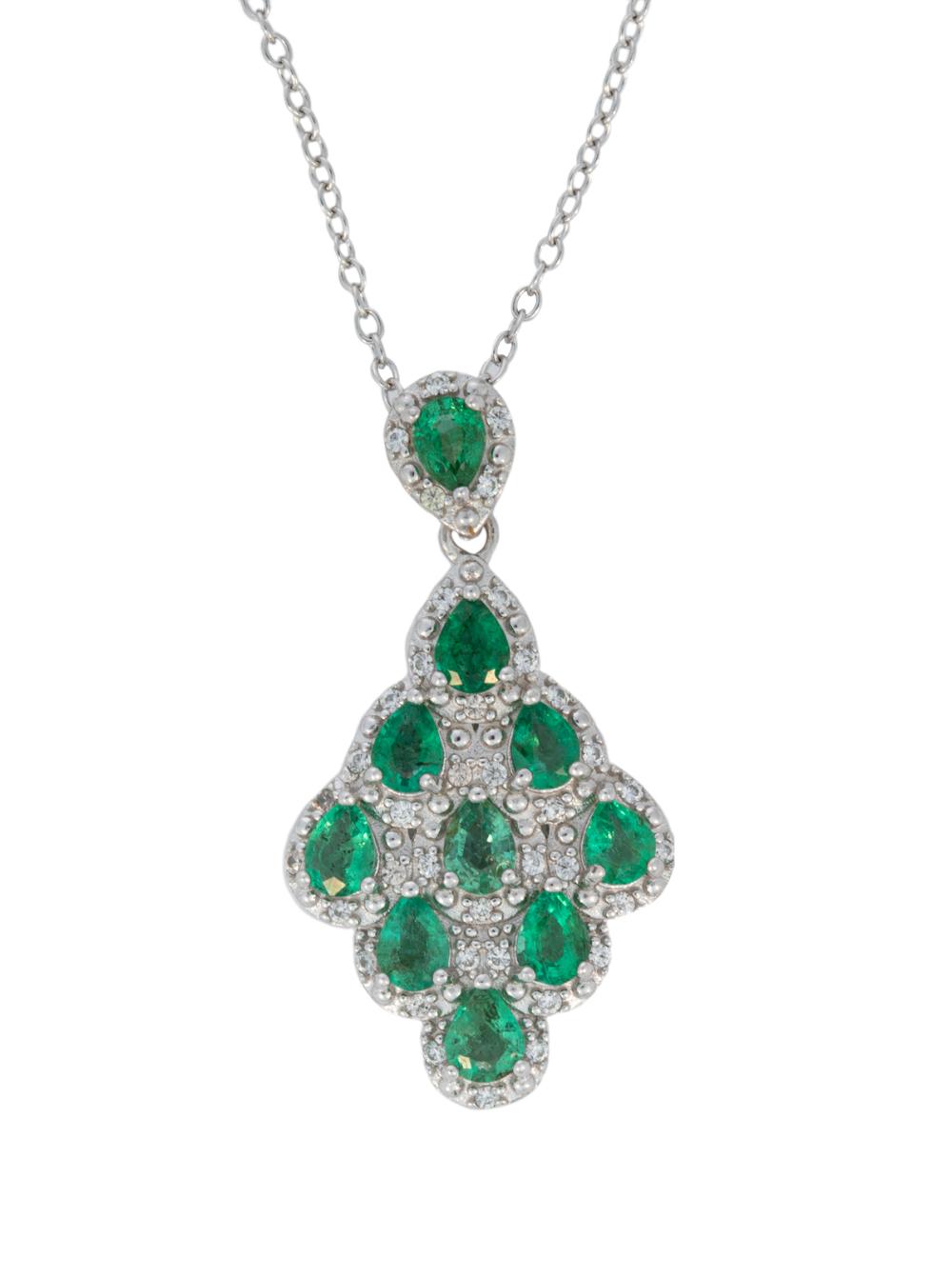 STERLING SILVER AND EMERALD PENDANT 3b169f