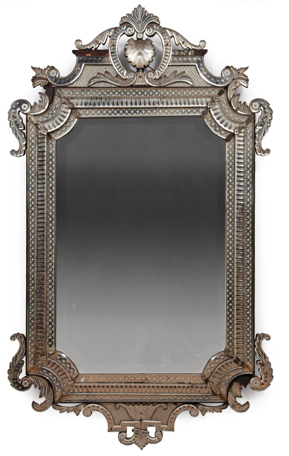 VENETIAN ETCHED GLASS MIRRORAntique