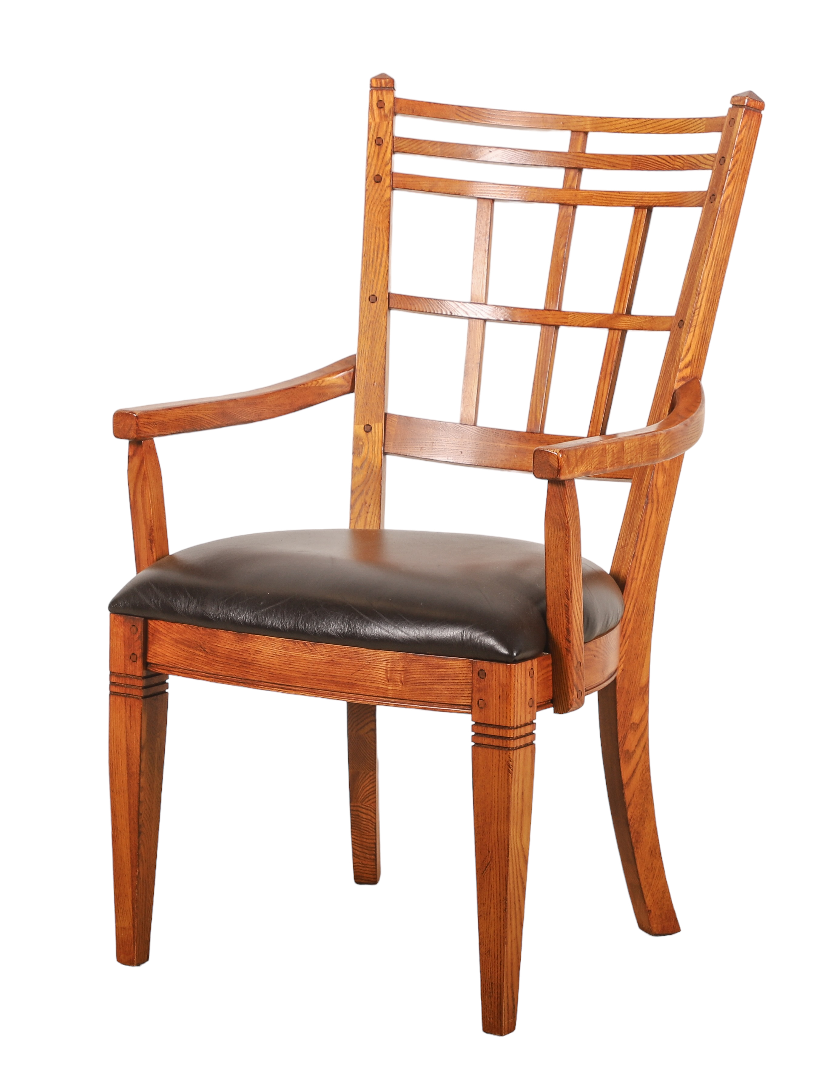 Arts and Crafts style oak open armchair,