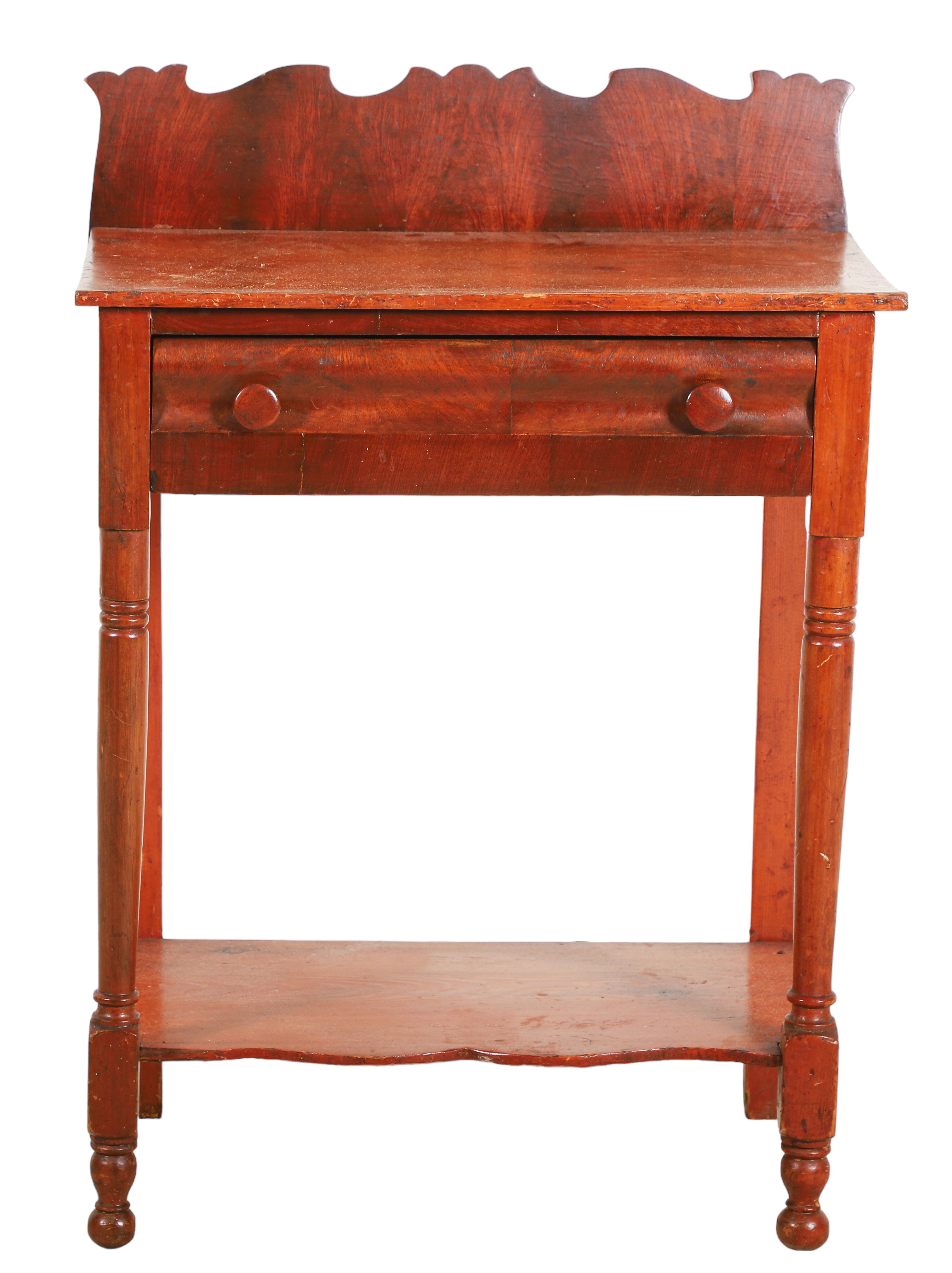 Sheraton cherry washstand, shaped