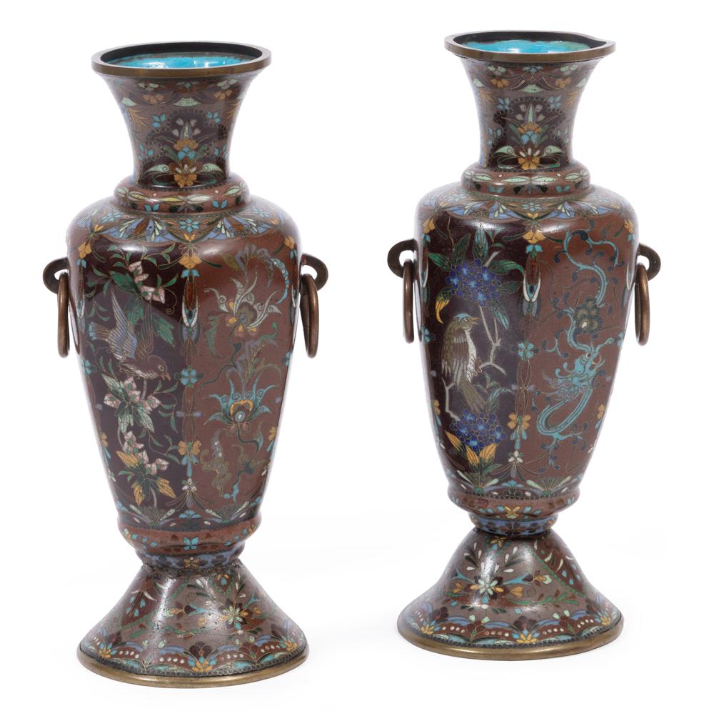 PAIR OF CHINESE CLOISONNE ENAMEL 3b1747