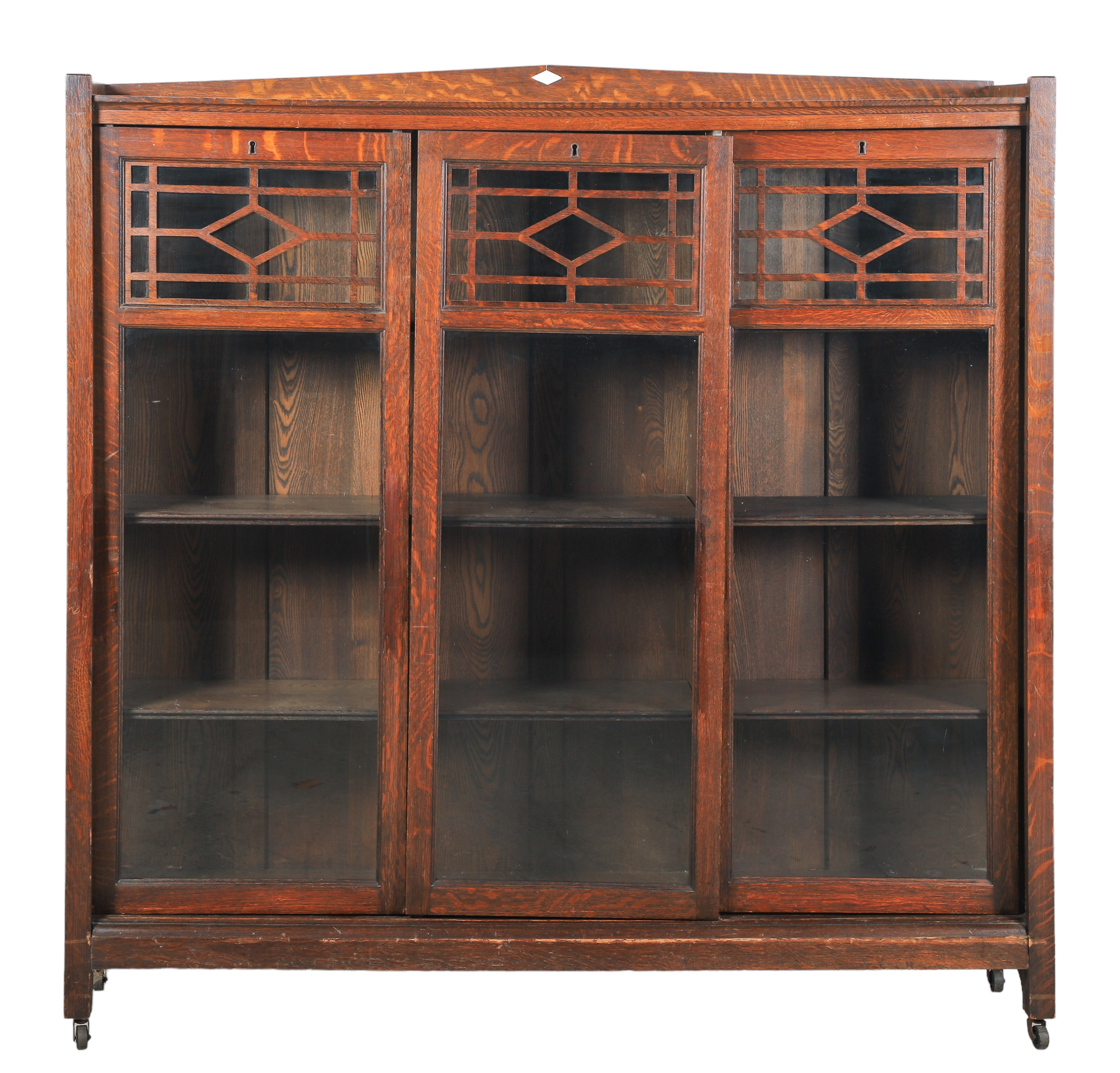 Oak Arts and Crafts bookcase, three