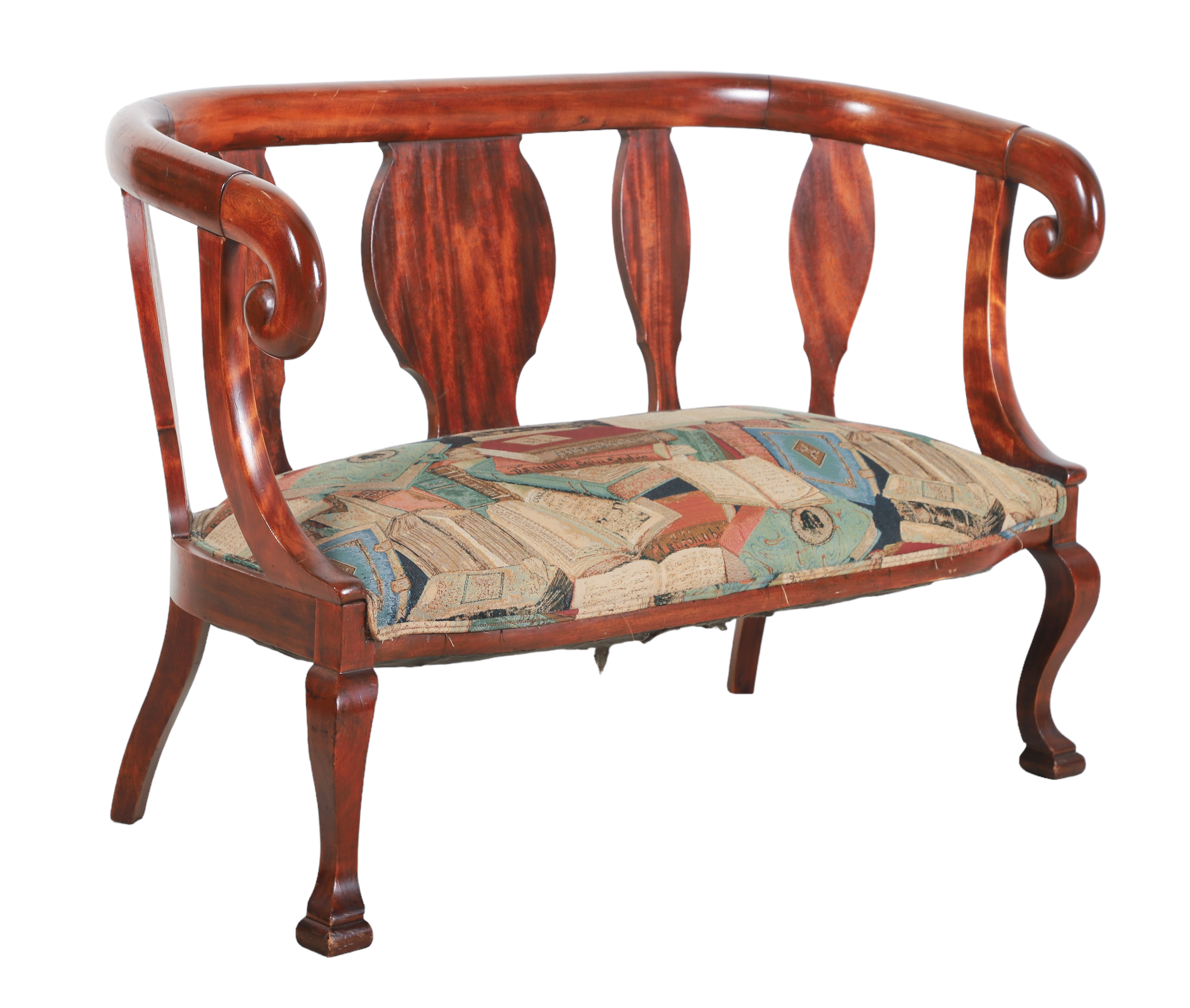 Mahogany finished Empire style settee,