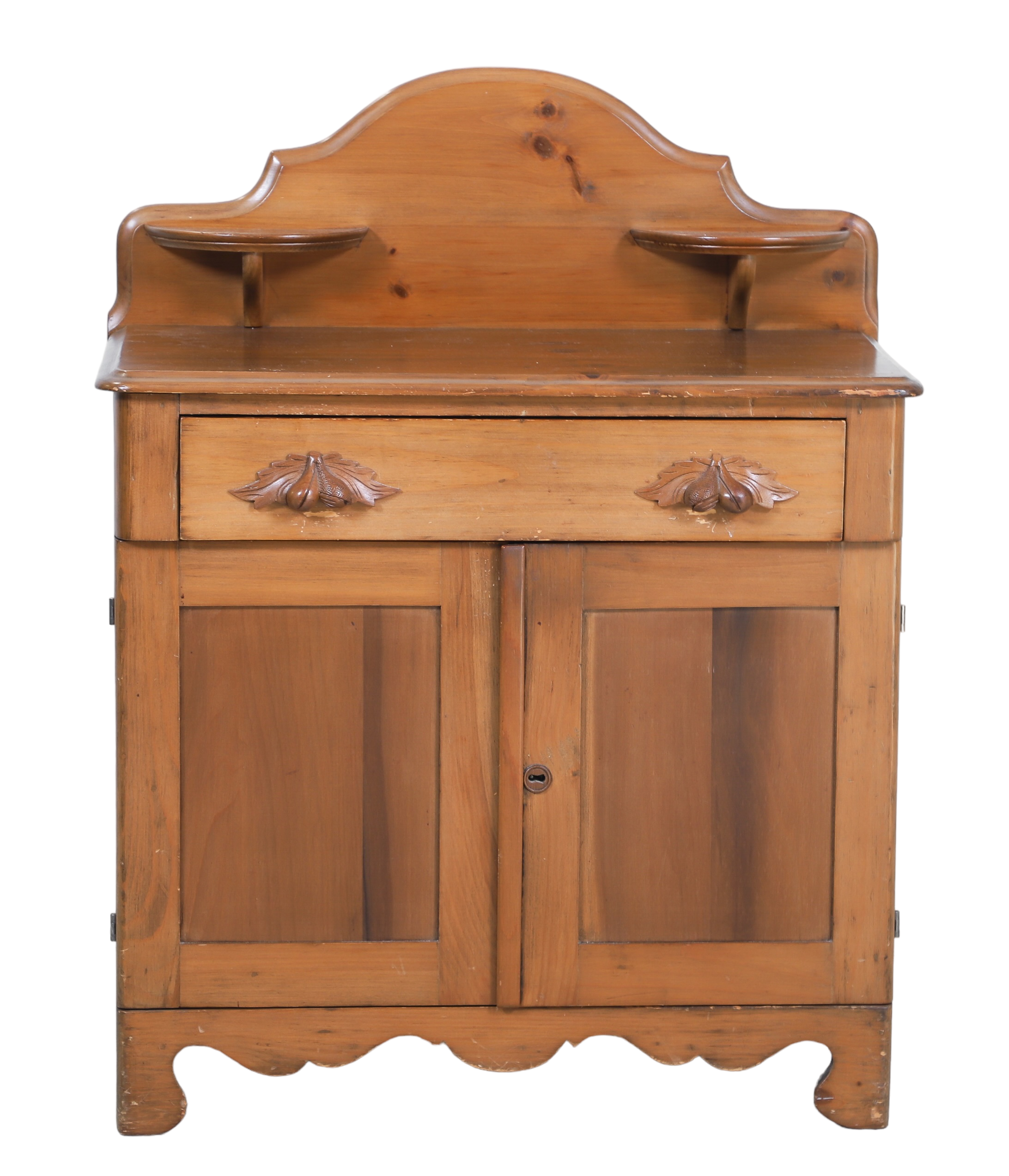 Victorian pine washstand, shaped