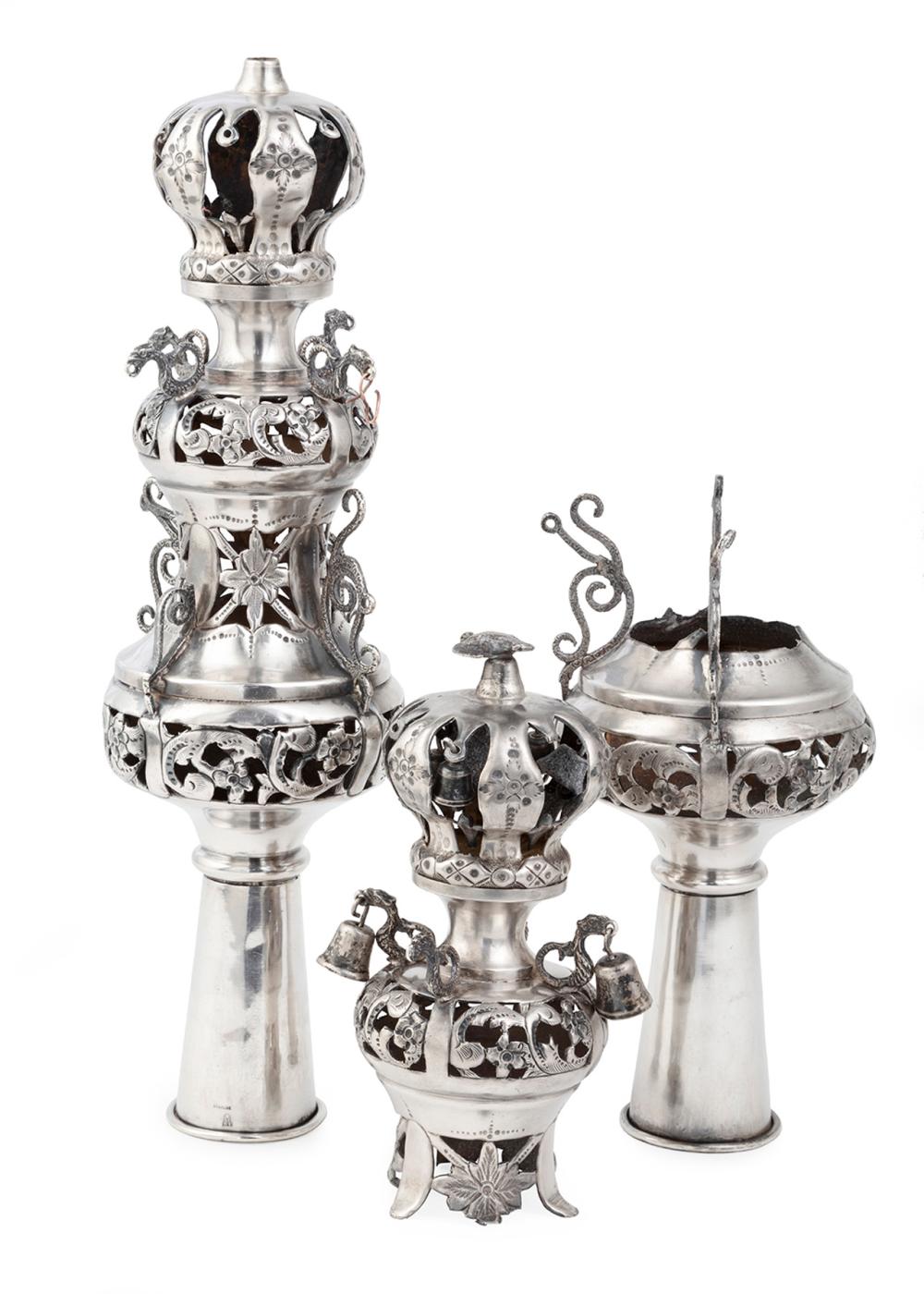 PAIR OF RUSSIAN 875 SILVER TORAH 3b17c3