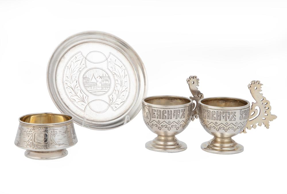 IMPERIAL RUSSIAN .875 SILVER EGG CUPS