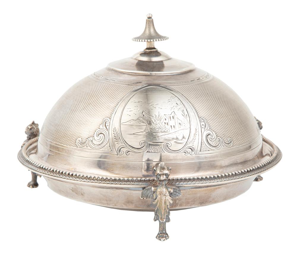 GORHAM COIN SILVER COVERED BUTTER DISHAmerican