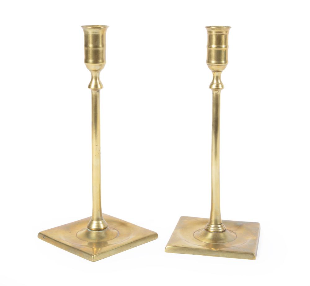 PAIR OF ENGLISH CAST BRASS CANDLESTICKSPair 3b1879