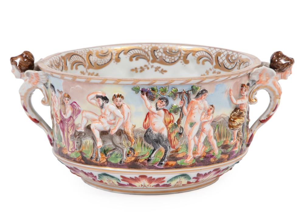 CAPODIMONTE PORCELAIN CENTERPIECE BOWLCapodimonte